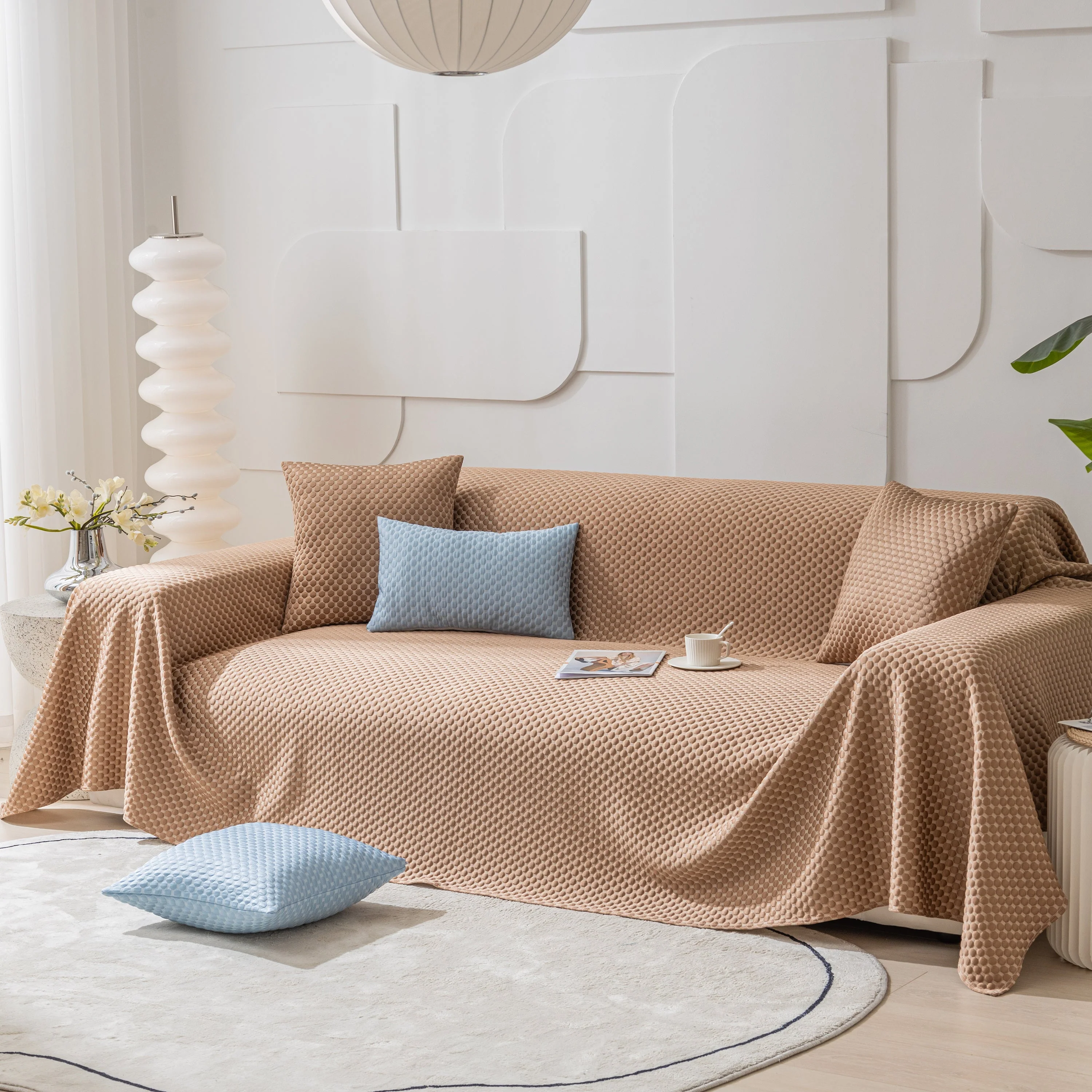FASHION Granular Textured Sofa Couch Covers, L Shape Sectional Couch Covers, Sofa Covers for Living Room - Image 59
