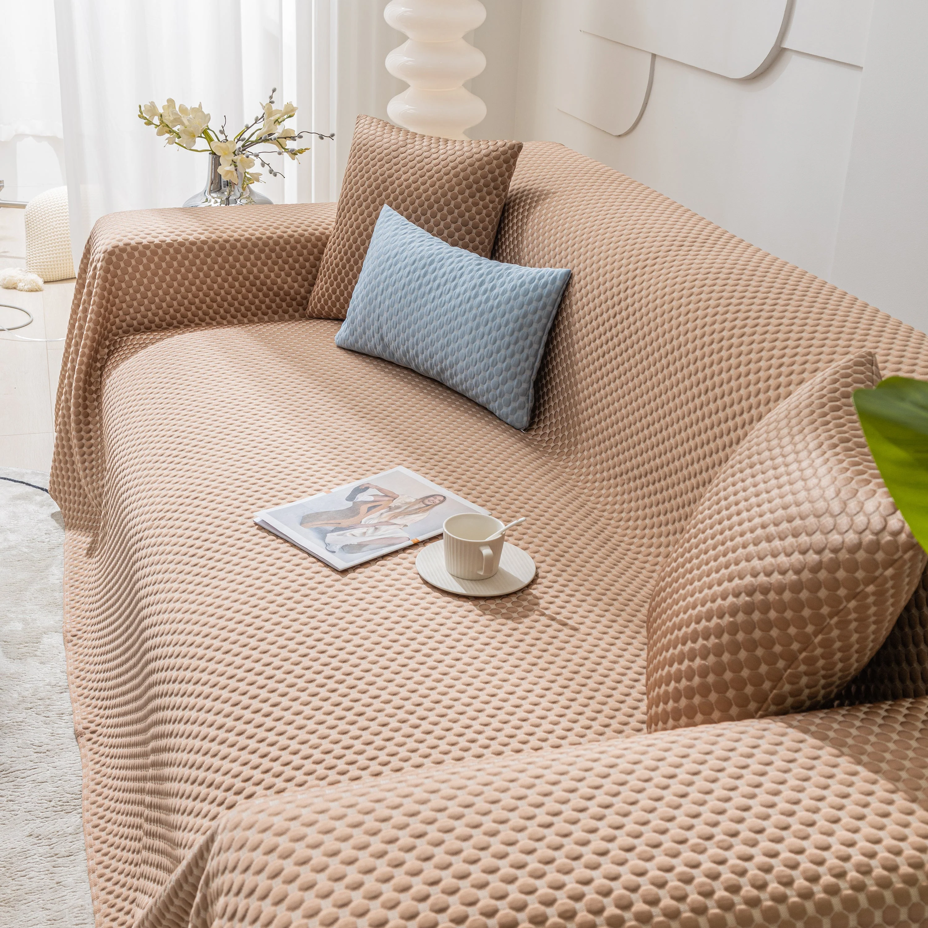 FASHION Granular Textured Sofa Couch Covers, L Shape Sectional Couch Covers, Sofa Covers for Living Room - Image 61