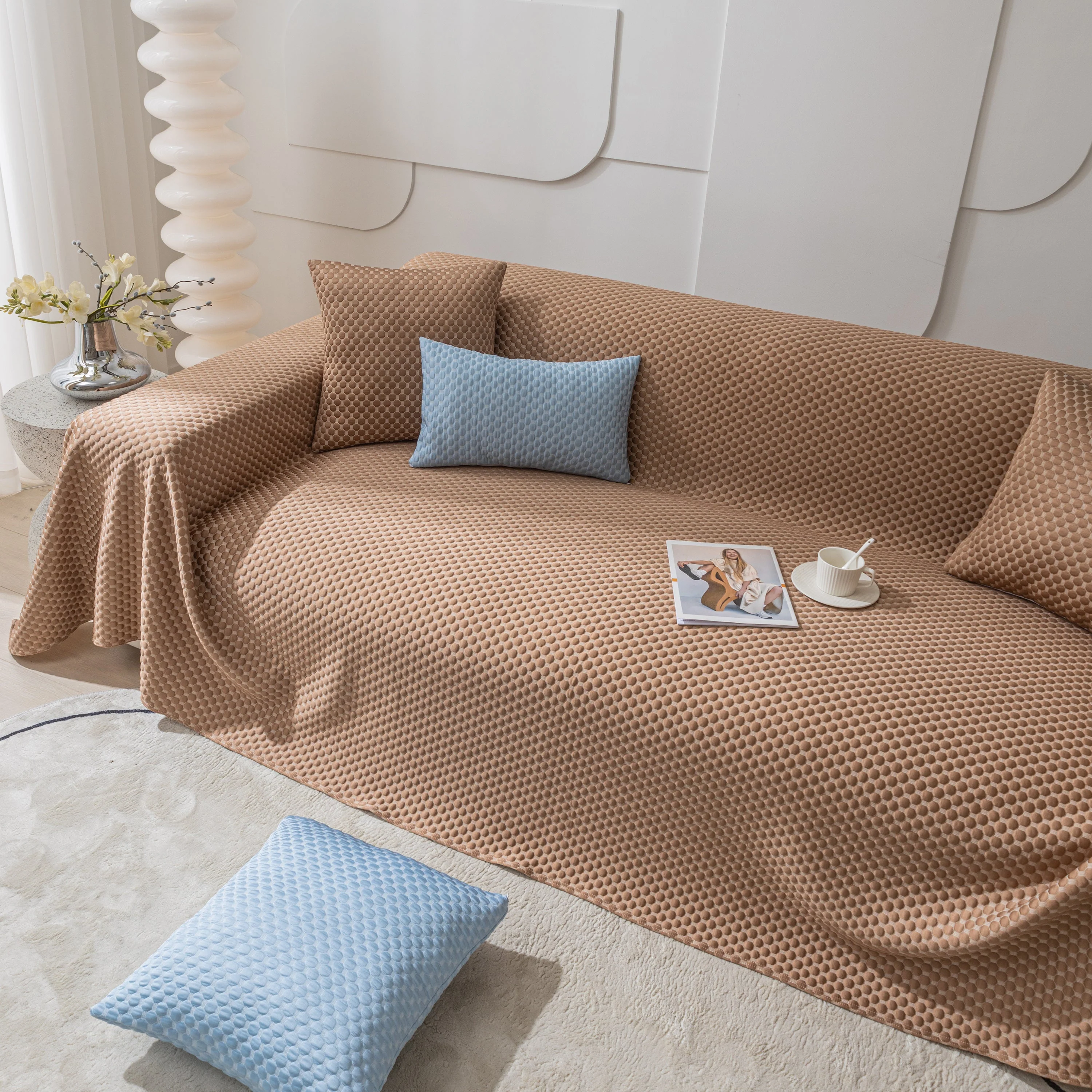 FASHION Granular Textured Sofa Couch Covers, L Shape Sectional Couch Covers, Sofa Covers for Living Room - Image 63