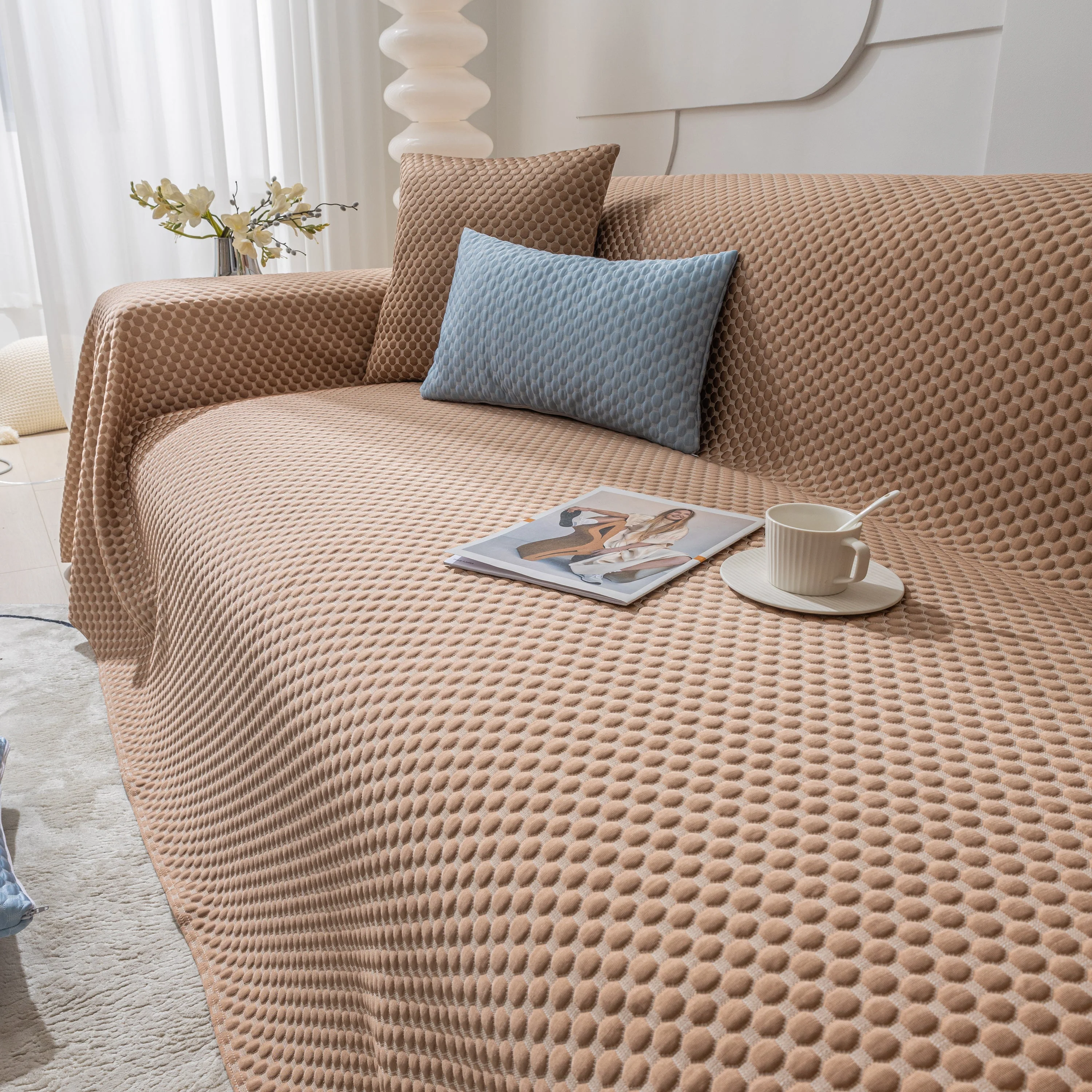 FASHION Granular Textured Sofa Couch Covers, L Shape Sectional Couch Covers, Sofa Covers for Living Room - Image 64