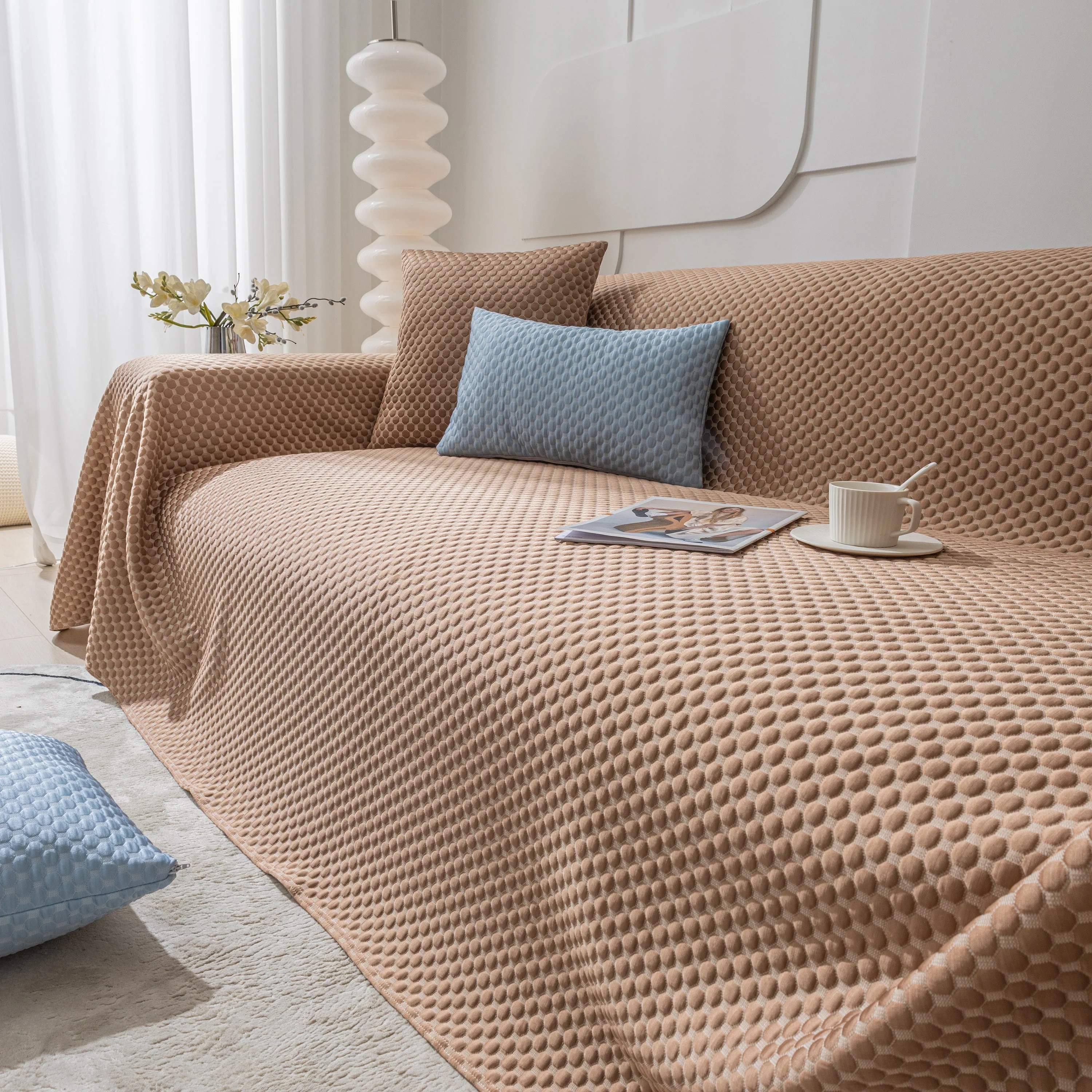 FASHION Granular Textured Sofa Couch Covers, L Shape Sectional Couch Covers, Sofa Covers for Living Room - Image 65