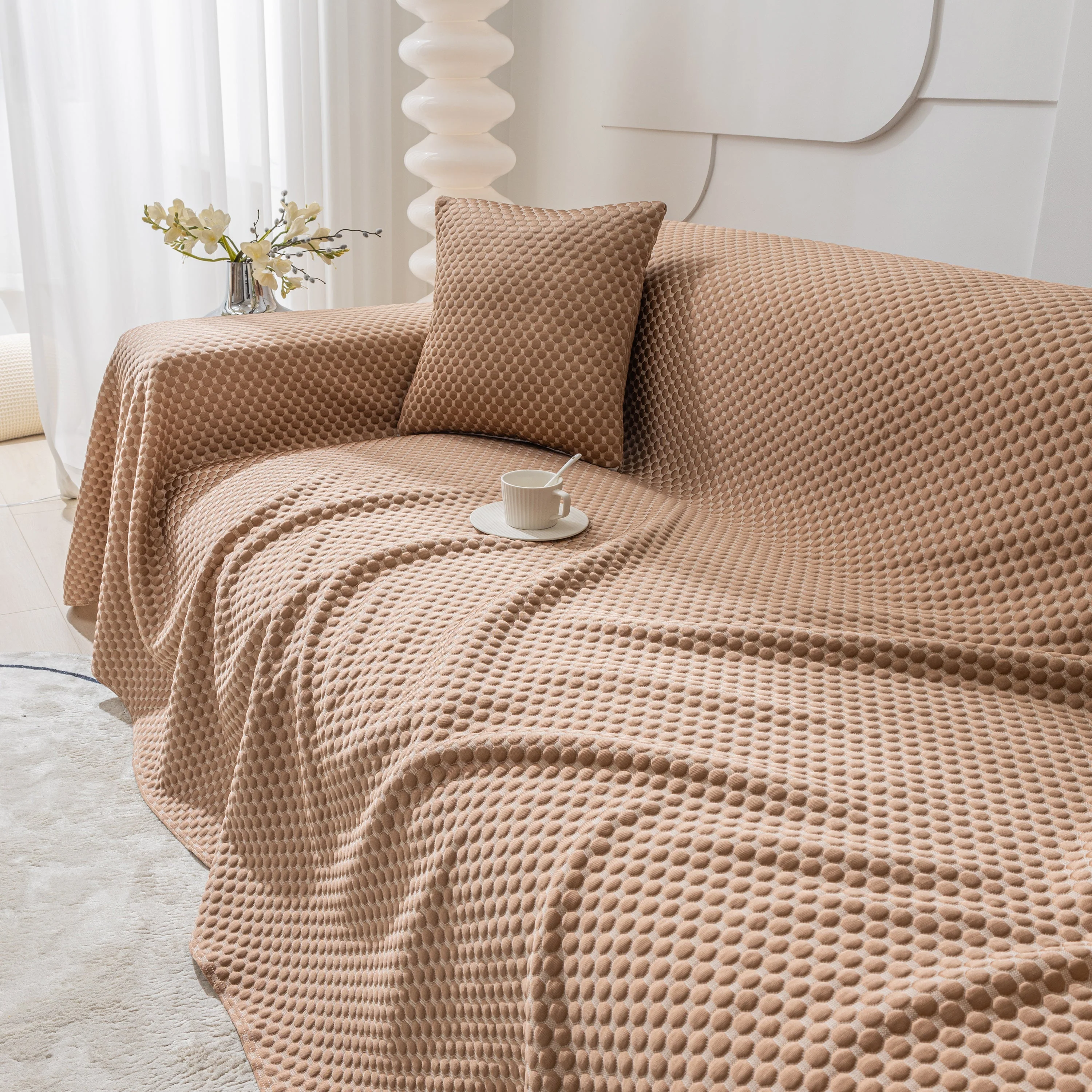 FASHION Granular Textured Sofa Couch Covers, L Shape Sectional Couch Covers, Sofa Covers for Living Room - Image 69
