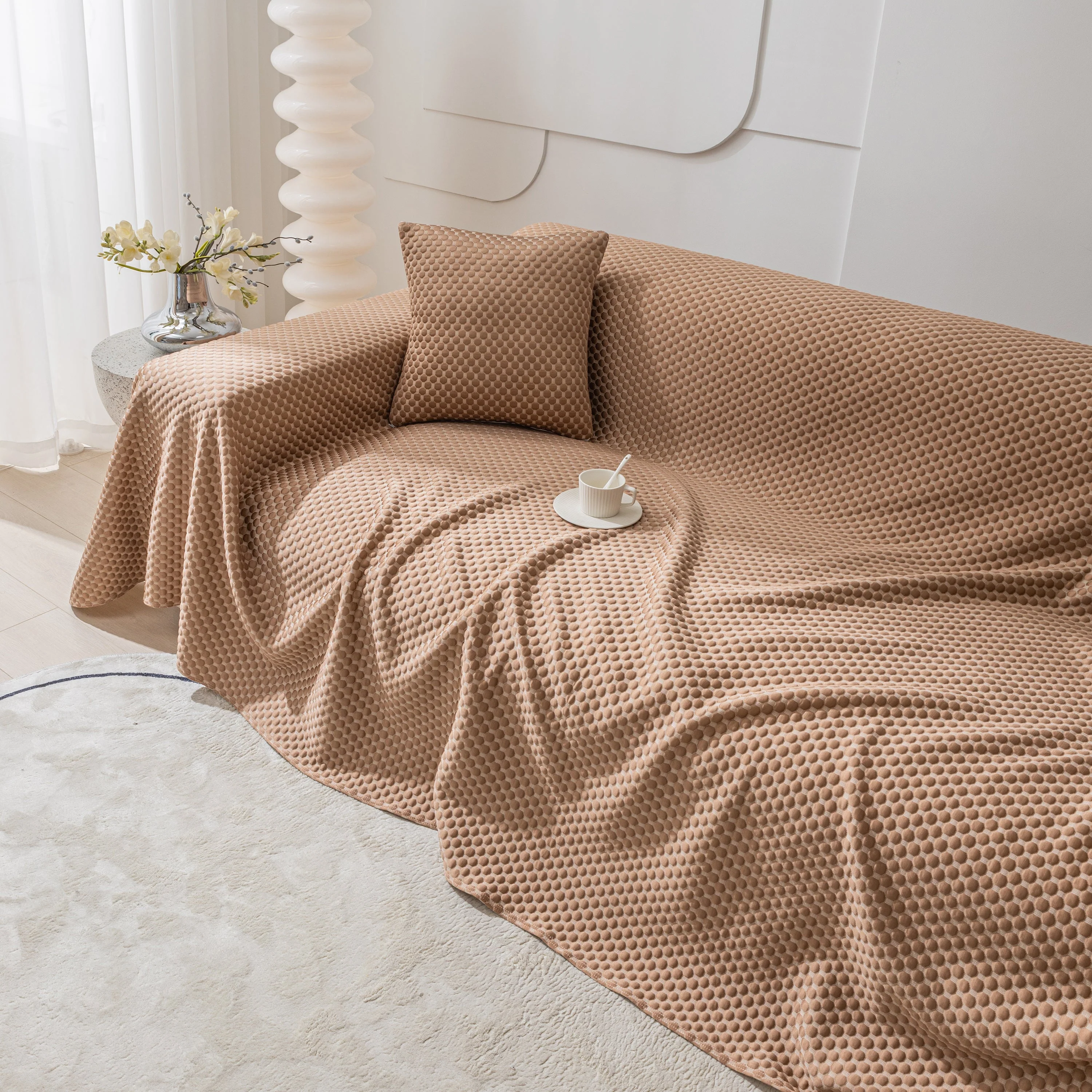 FASHION Granular Textured Sofa Couch Covers, L Shape Sectional Couch Covers, Sofa Covers for Living Room - Image 70