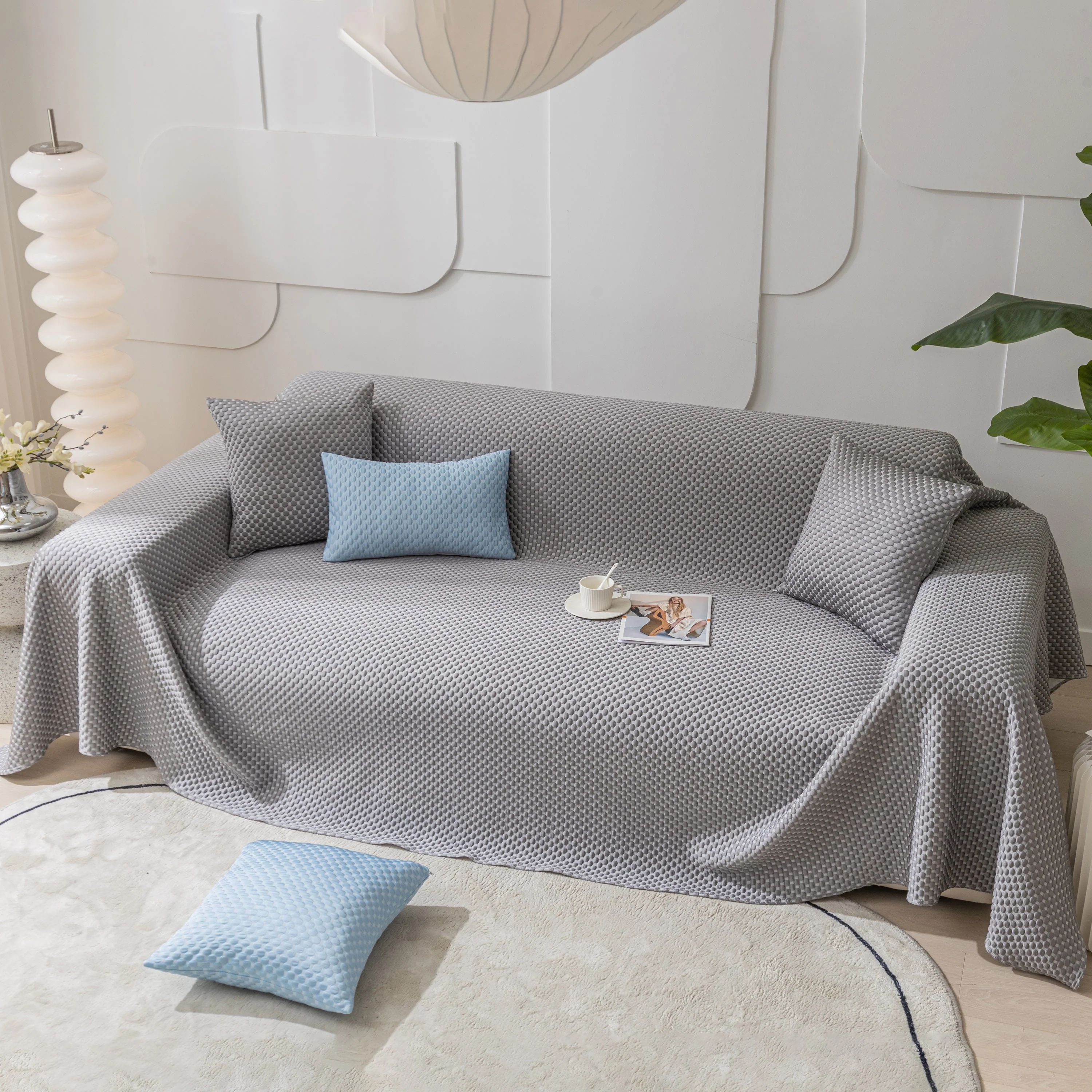 FASHION Granular Textured Sofa Couch Covers, L Shape Sectional Couch Covers, Sofa Covers for Living Room - Image 81