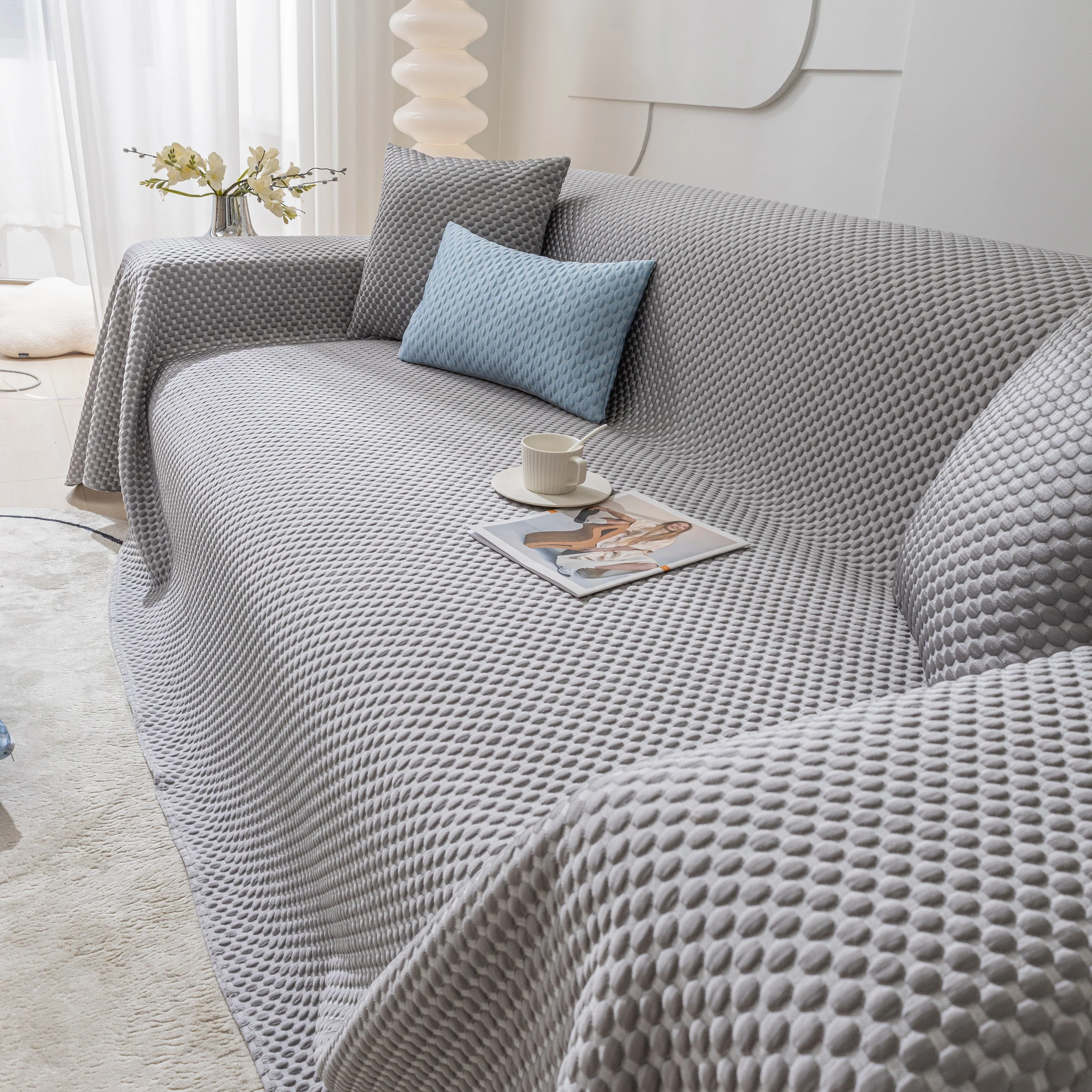 FASHION Granular Textured Sofa Couch Covers, L Shape Sectional Couch Covers, Sofa Covers for Living Room - Image 89