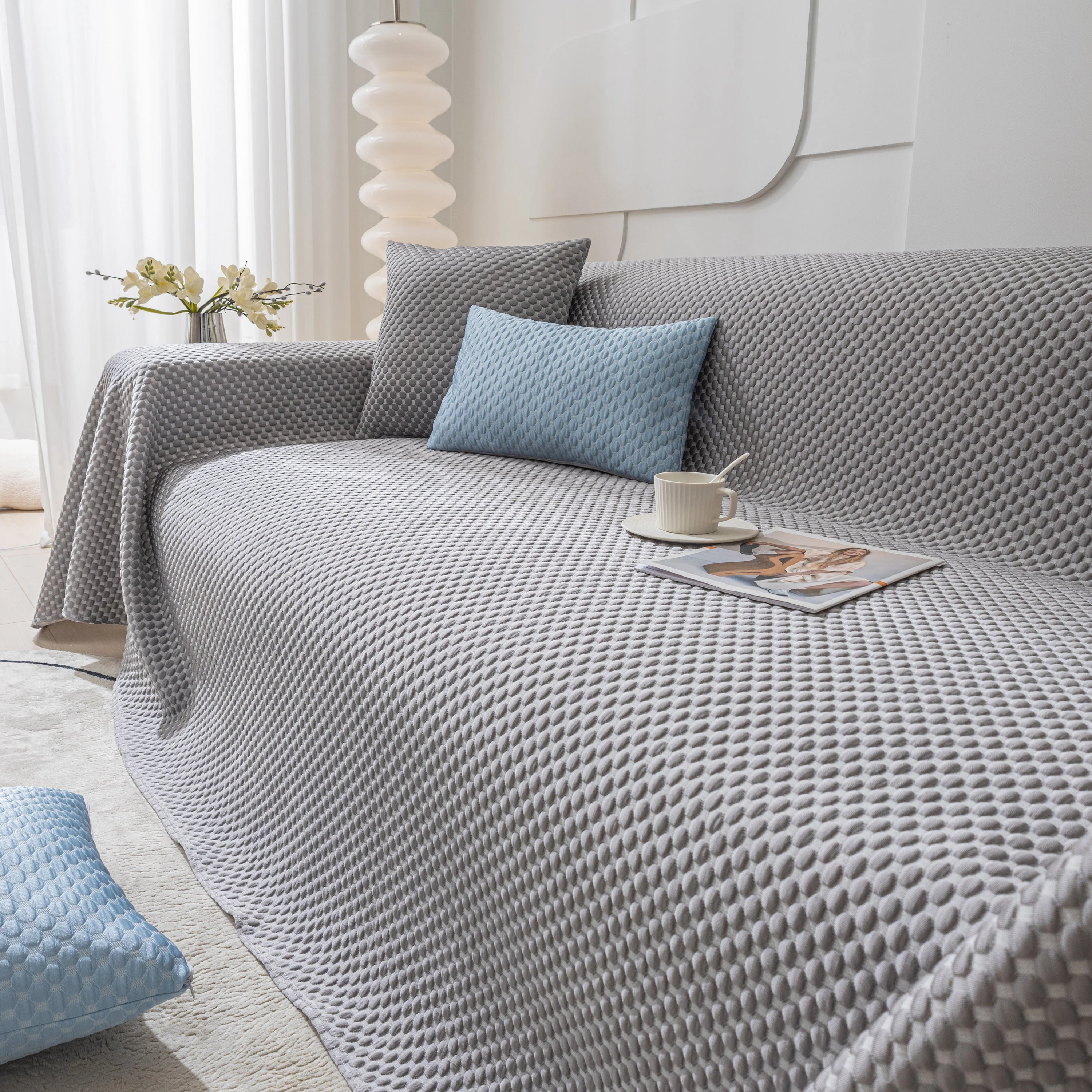 FASHION Granular Textured Sofa Couch Covers, L Shape Sectional Couch Covers, Sofa Covers for Living Room - Image 91