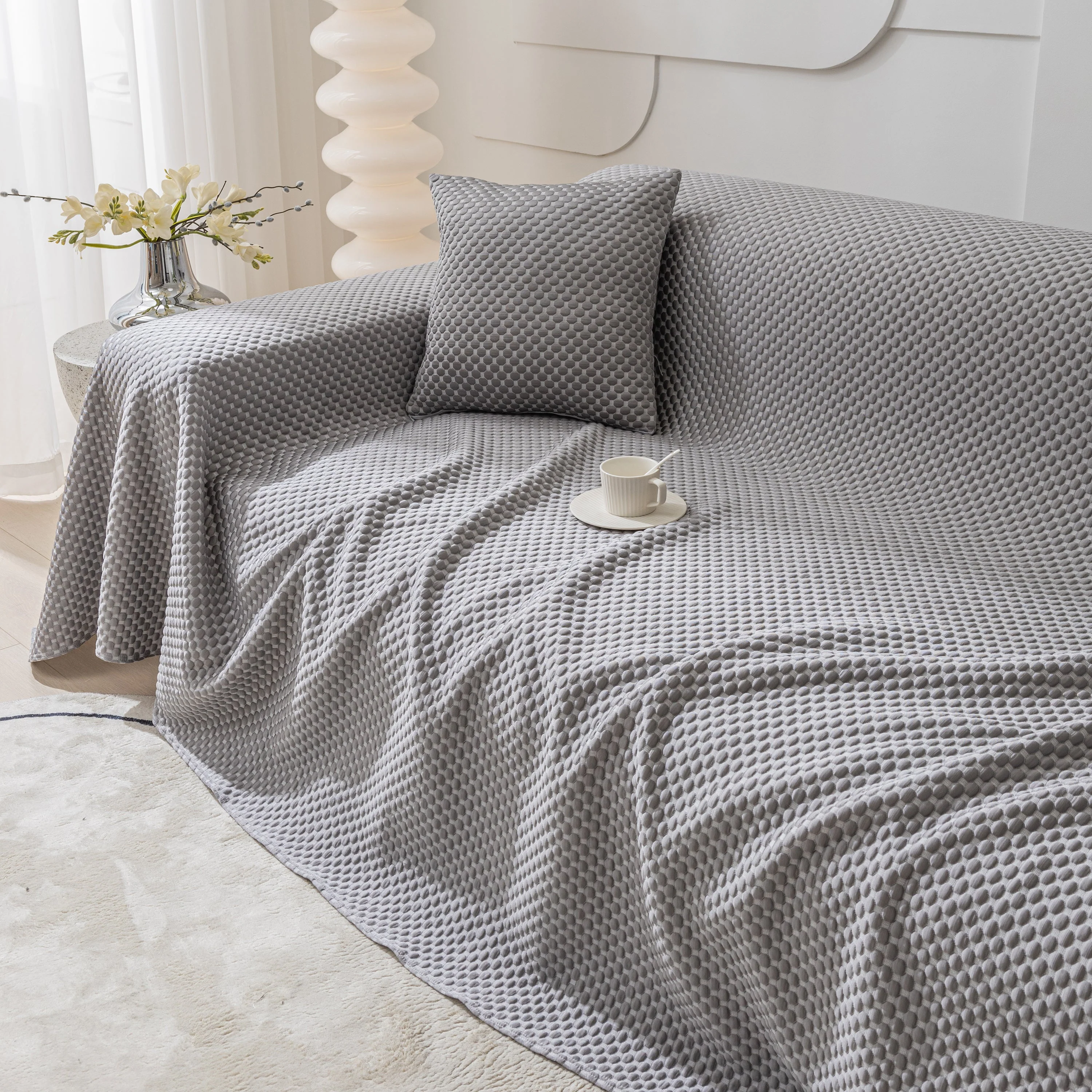 FASHION Granular Textured Sofa Couch Covers, L Shape Sectional Couch Covers, Sofa Covers for Living Room - Image 94