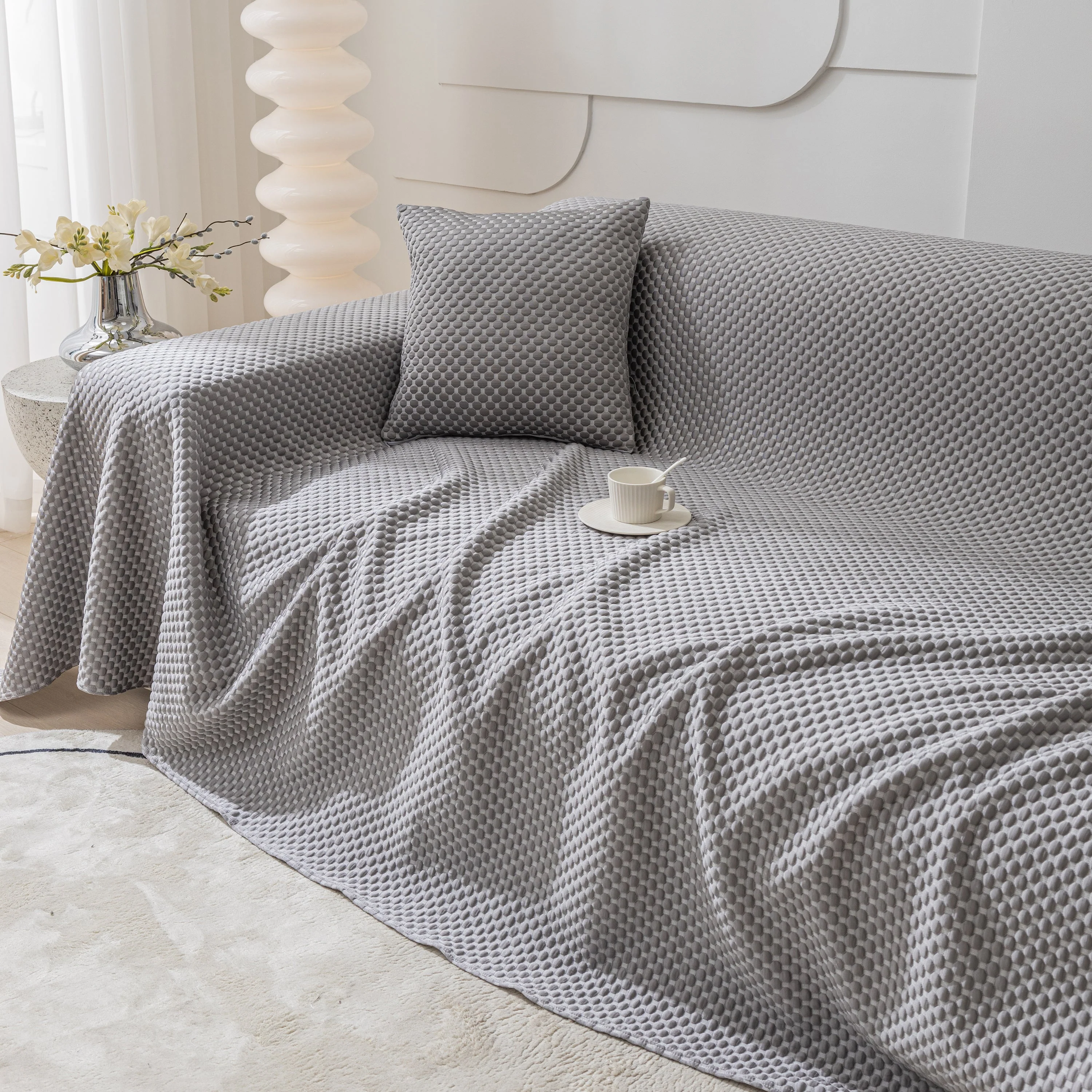 FASHION Granular Textured Sofa Couch Covers, L Shape Sectional Couch Covers, Sofa Covers for Living Room - Image 96