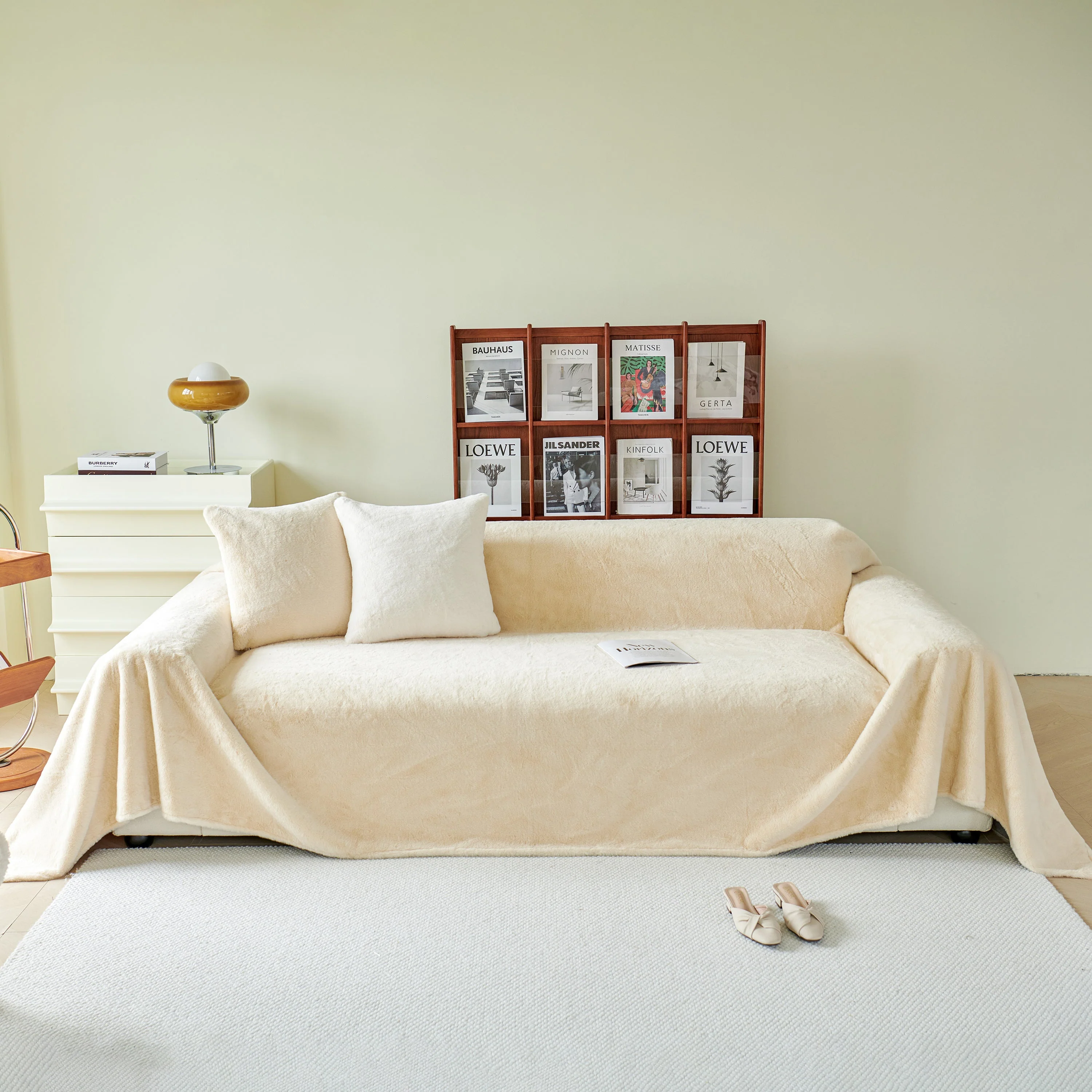 Faux Fur Smooth Plush Comfy Couch Covers, Soft Thicked Durable Blankets and Throws for Sofas - Image 102