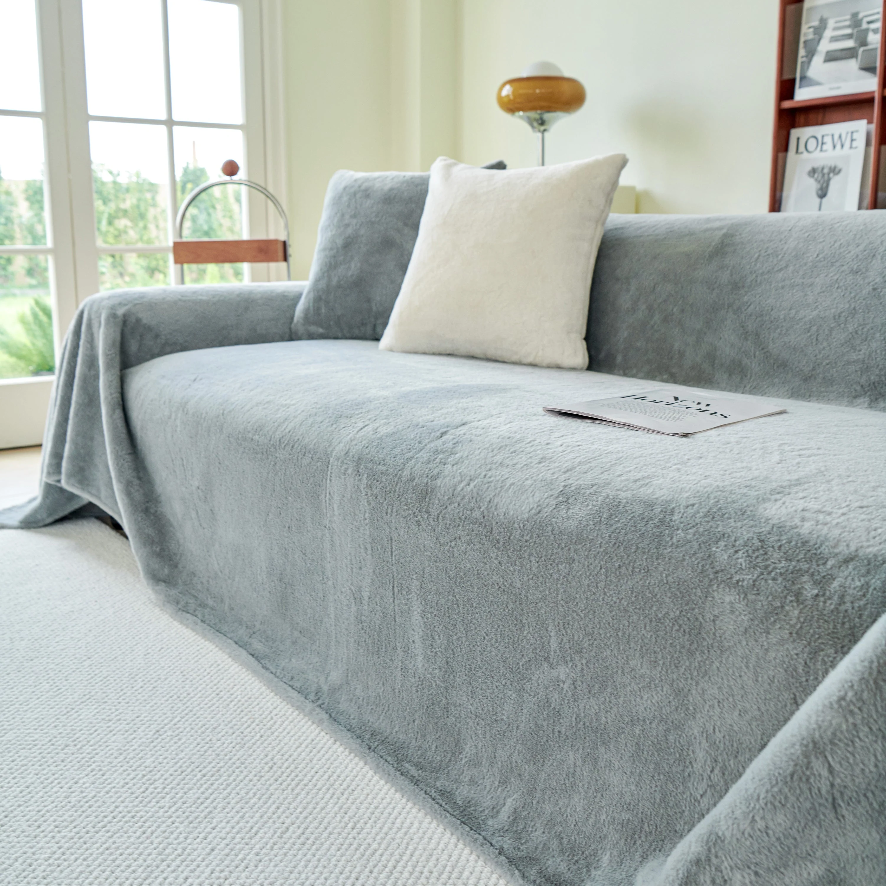 Faux Fur Smooth Plush Comfy Couch Covers, Soft Thicked Durable Blankets and Throws for Sofas - Image 11