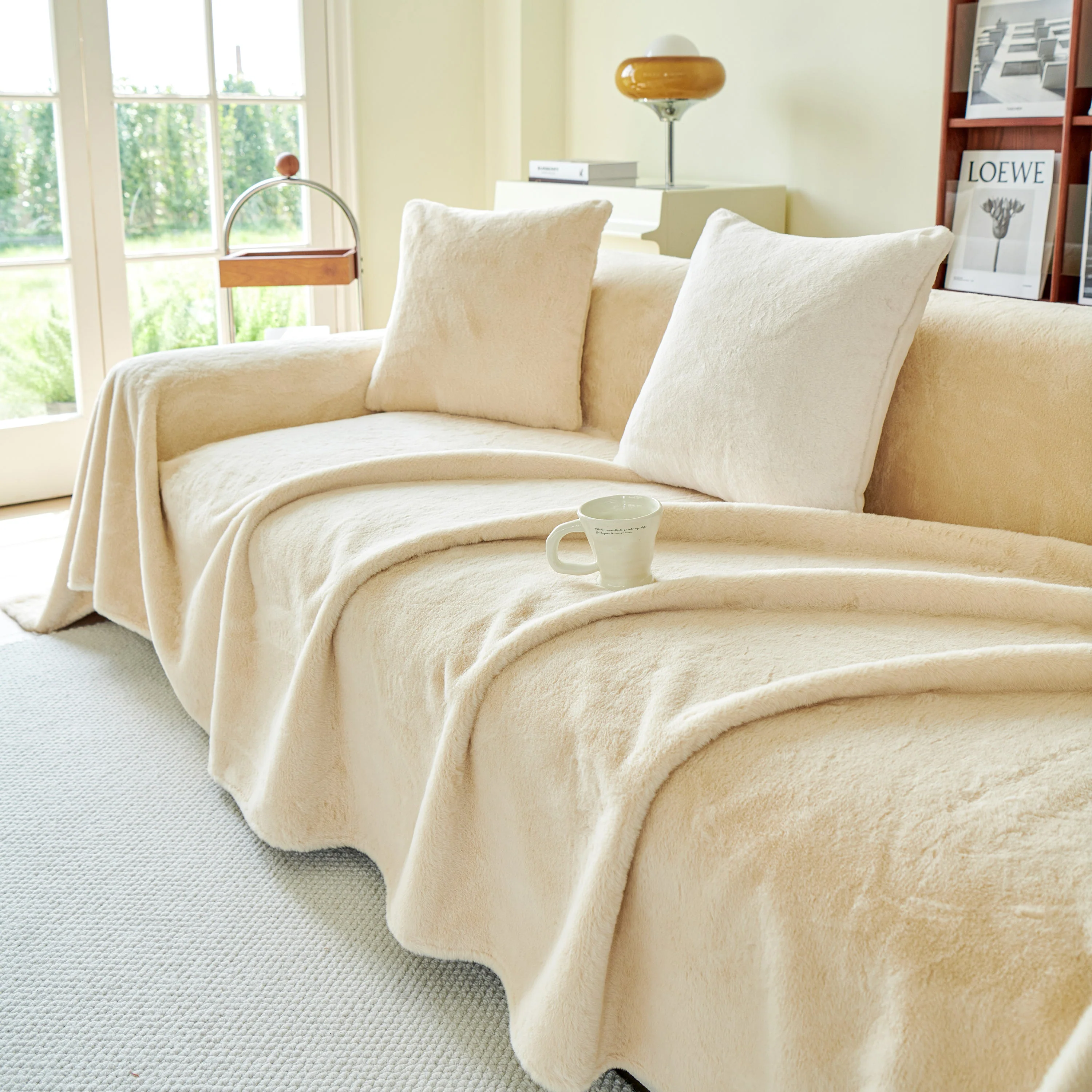 Faux Fur Smooth Plush Comfy Couch Covers, Soft Thicked Durable Blankets and Throws for Sofas - Image 110
