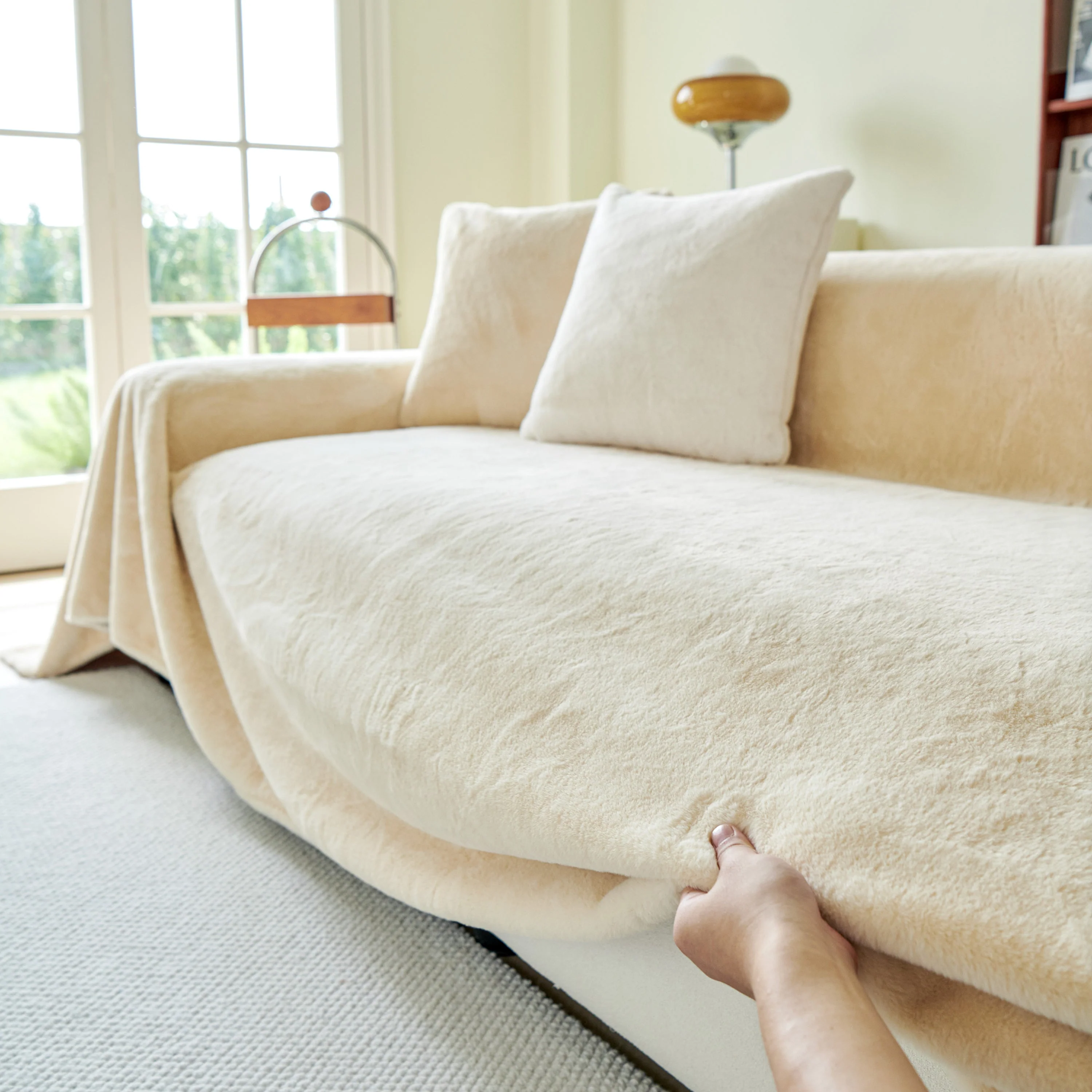 Faux Fur Smooth Plush Comfy Couch Covers, Soft Thicked Durable Blankets and Throws for Sofas - Image 113