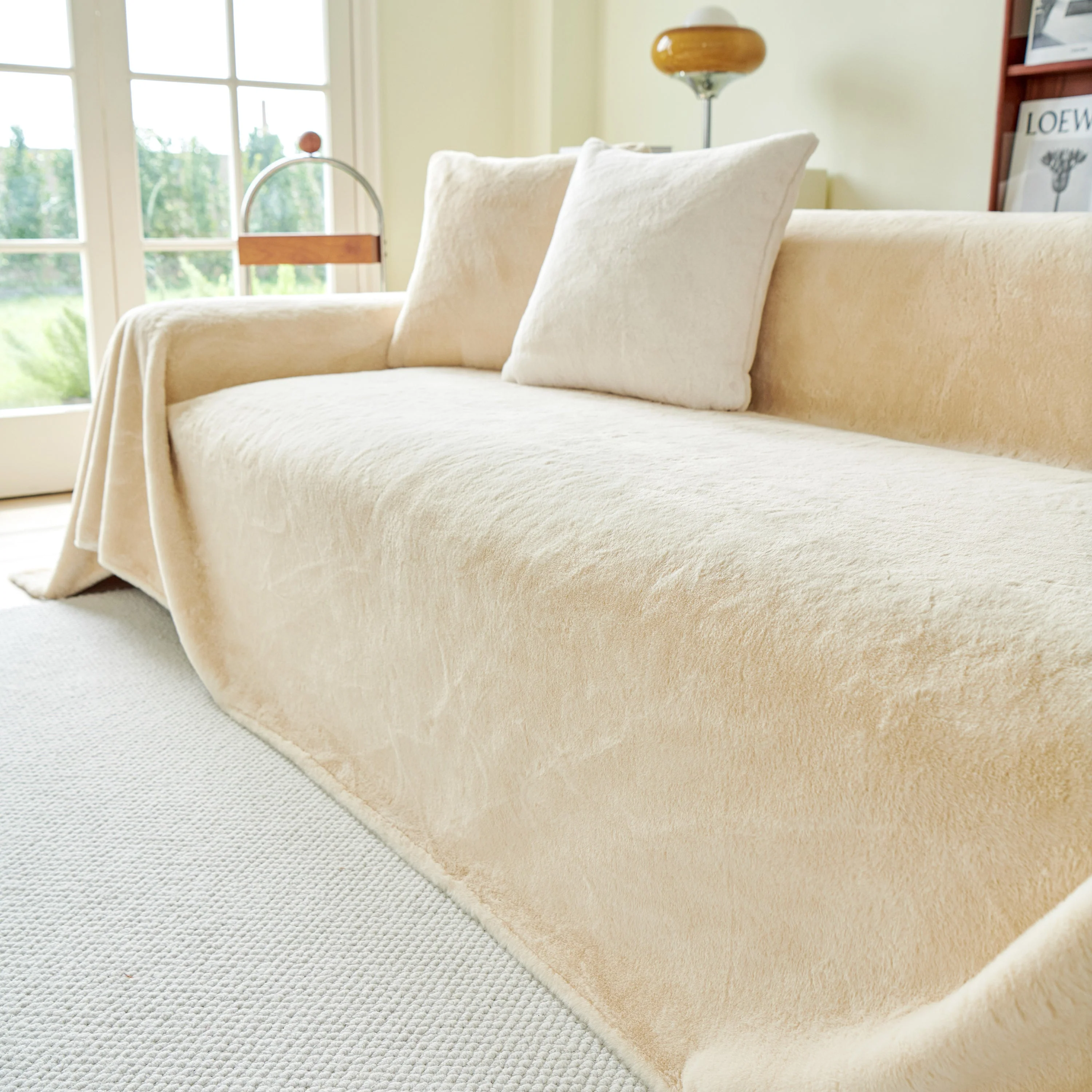 Faux Fur Smooth Plush Comfy Couch Covers, Soft Thicked Durable Blankets and Throws for Sofas - Image 115