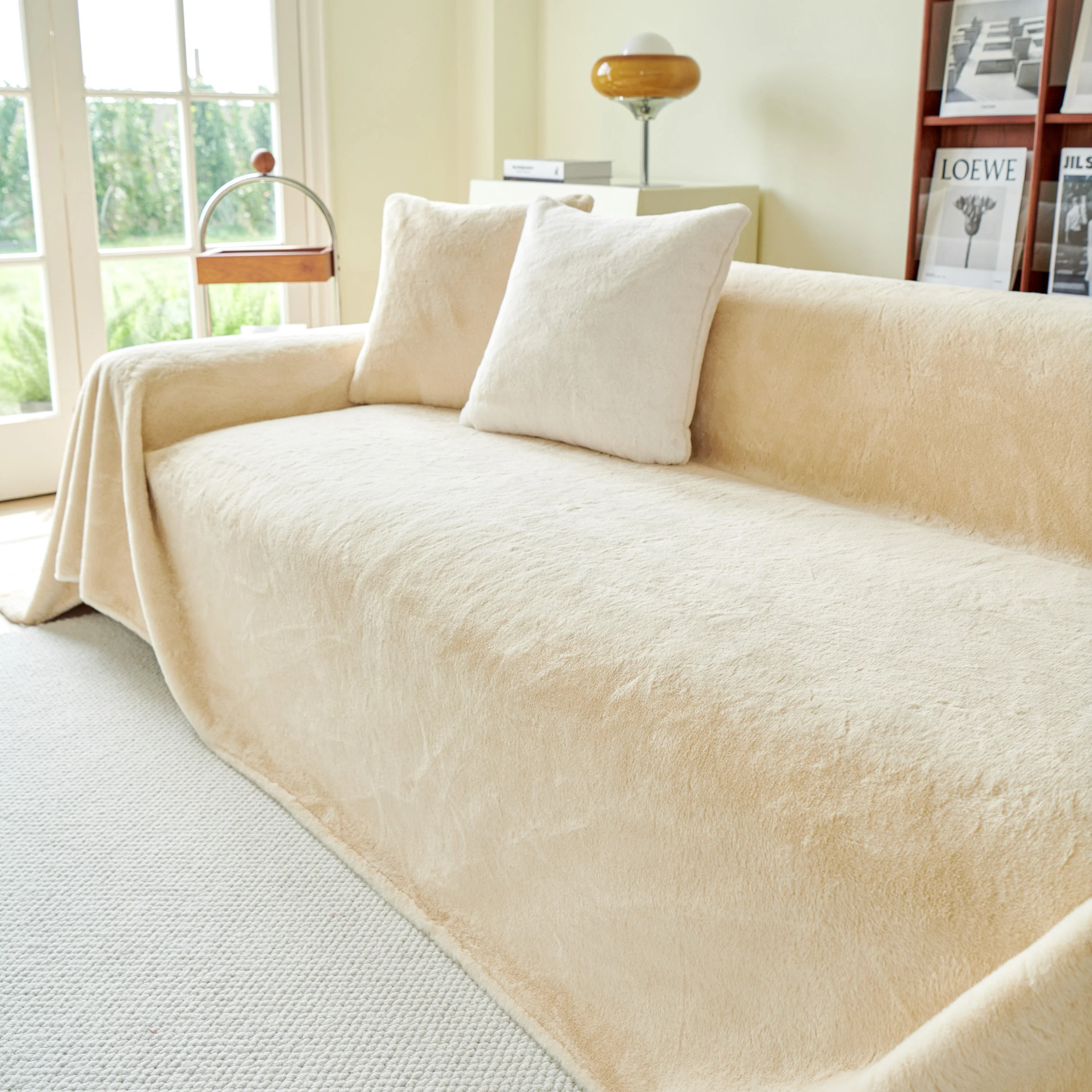 Faux Fur Smooth Plush Comfy Couch Covers, Soft Thicked Durable Blankets and Throws for Sofas - Image 117