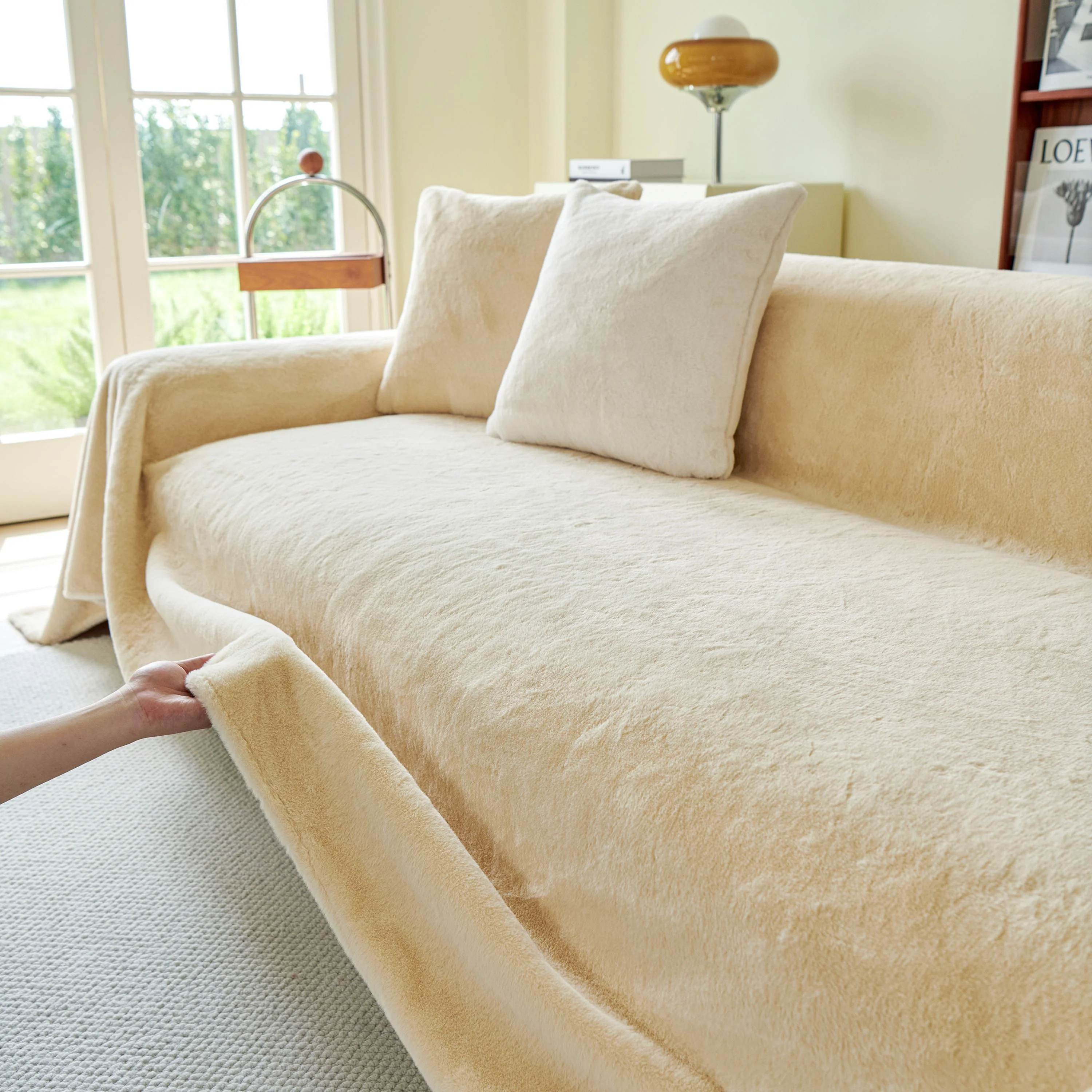 Faux Fur Smooth Plush Comfy Couch Covers, Soft Thicked Durable Blankets and Throws for Sofas - Image 121