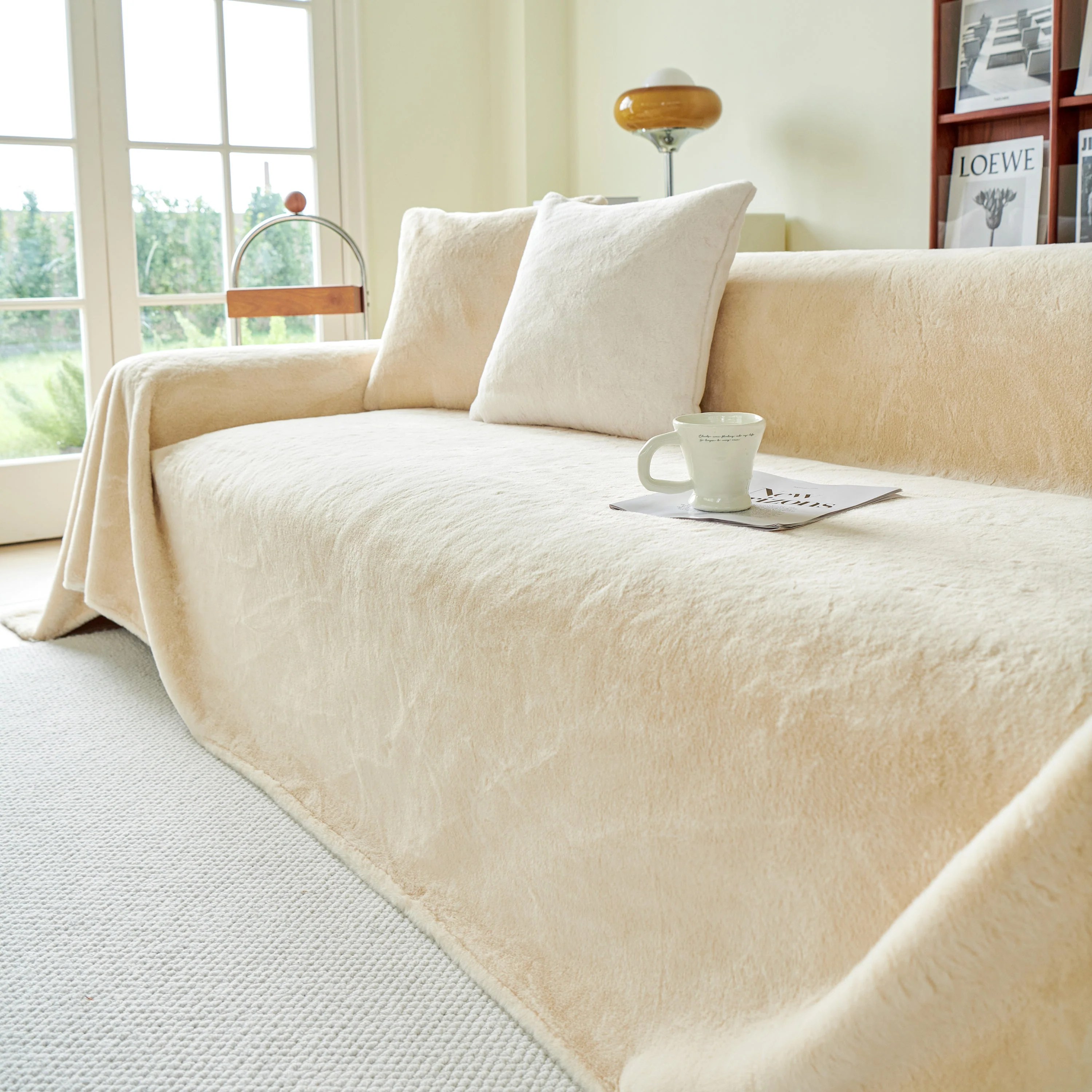 Faux Fur Smooth Plush Comfy Couch Covers, Soft Thicked Durable Blankets and Throws for Sofas - Image 123