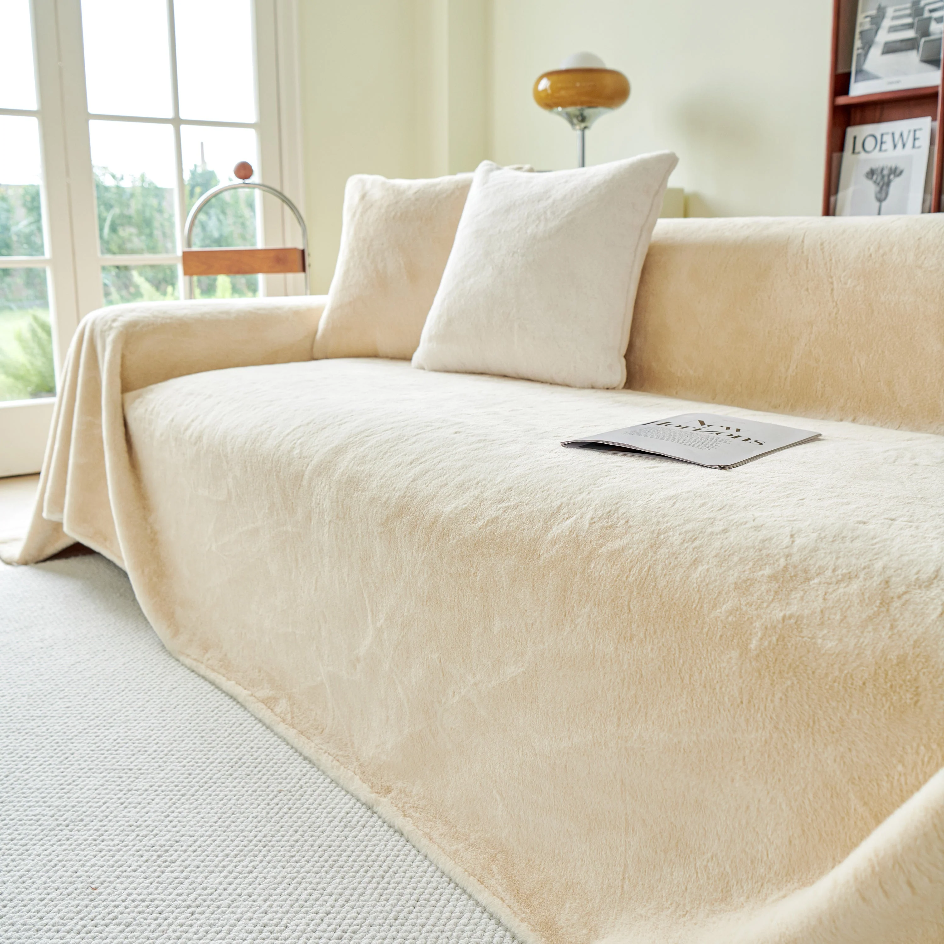 Faux Fur Smooth Plush Comfy Couch Covers, Soft Thicked Durable Blankets and Throws for Sofas - Image 124