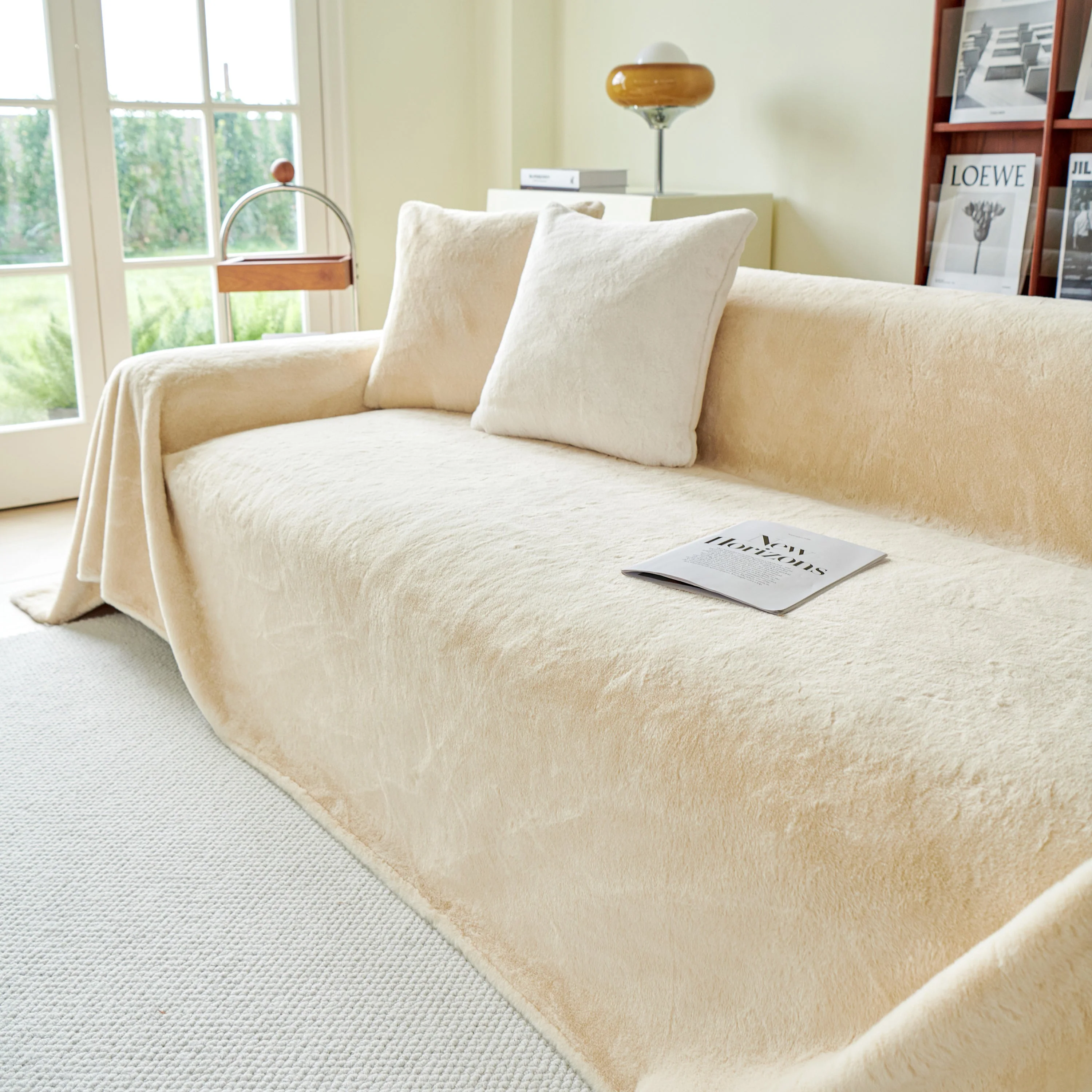 Faux Fur Smooth Plush Comfy Couch Covers, Soft Thicked Durable Blankets and Throws for Sofas - Image 125