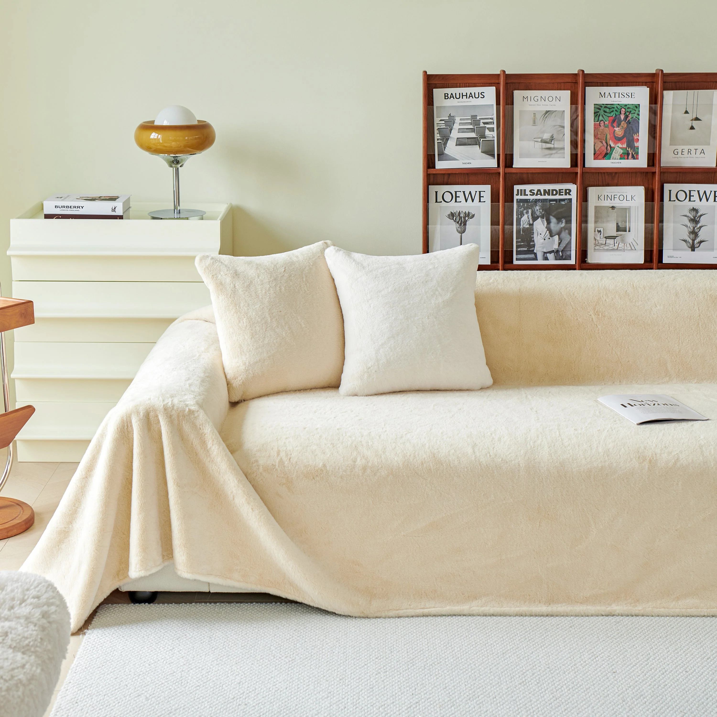 Faux Fur Smooth Plush Comfy Couch Covers, Soft Thicked Durable Blankets and Throws for Sofas - Image 127