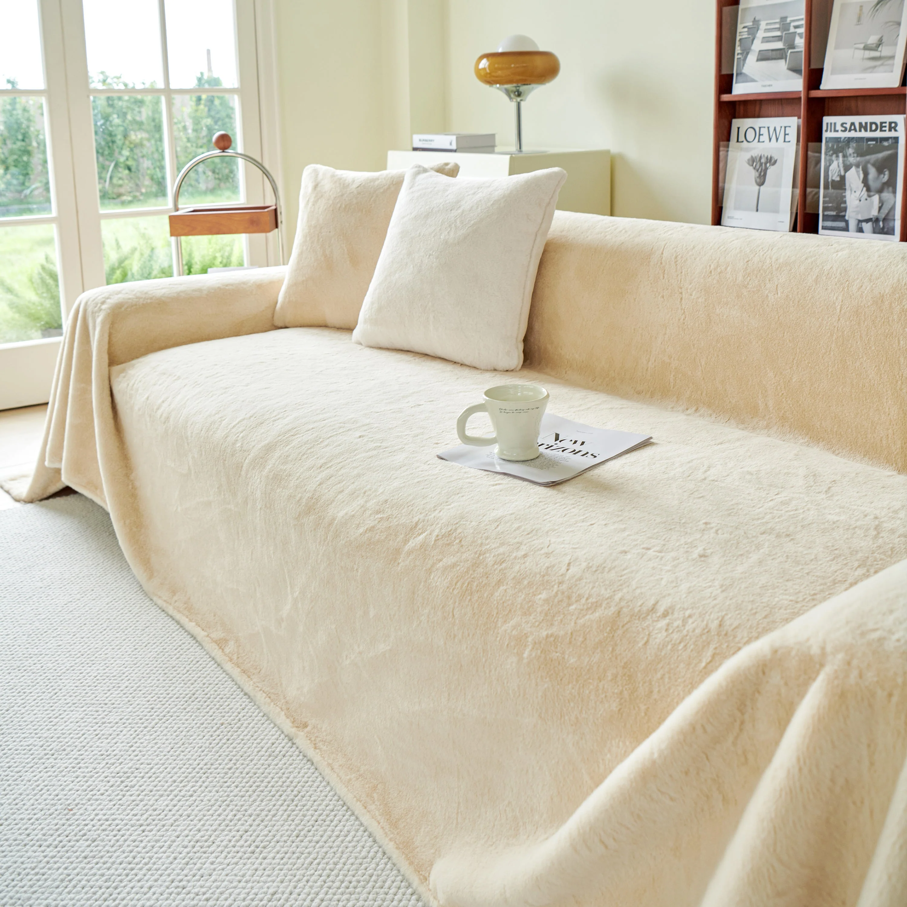 Faux Fur Smooth Plush Comfy Couch Covers, Soft Thicked Durable Blankets and Throws for Sofas - Image 128