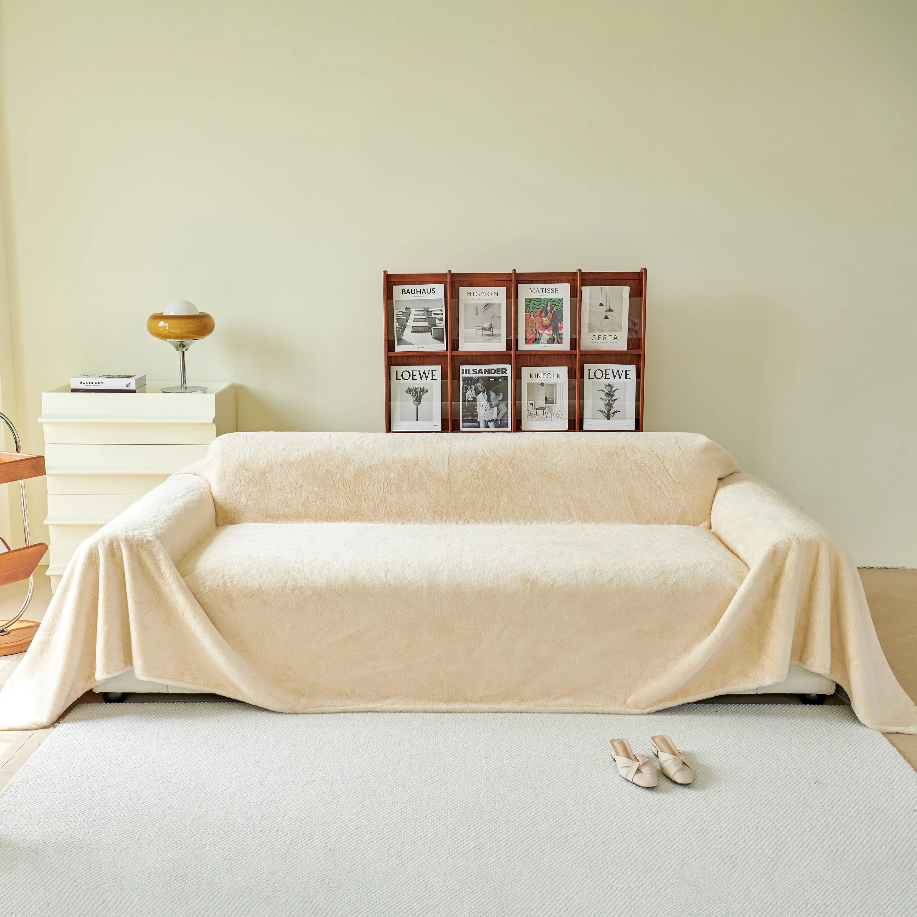 Faux Fur Smooth Plush Comfy Couch Covers, Soft Thicked Durable Blankets and Throws for Sofas - Image 129
