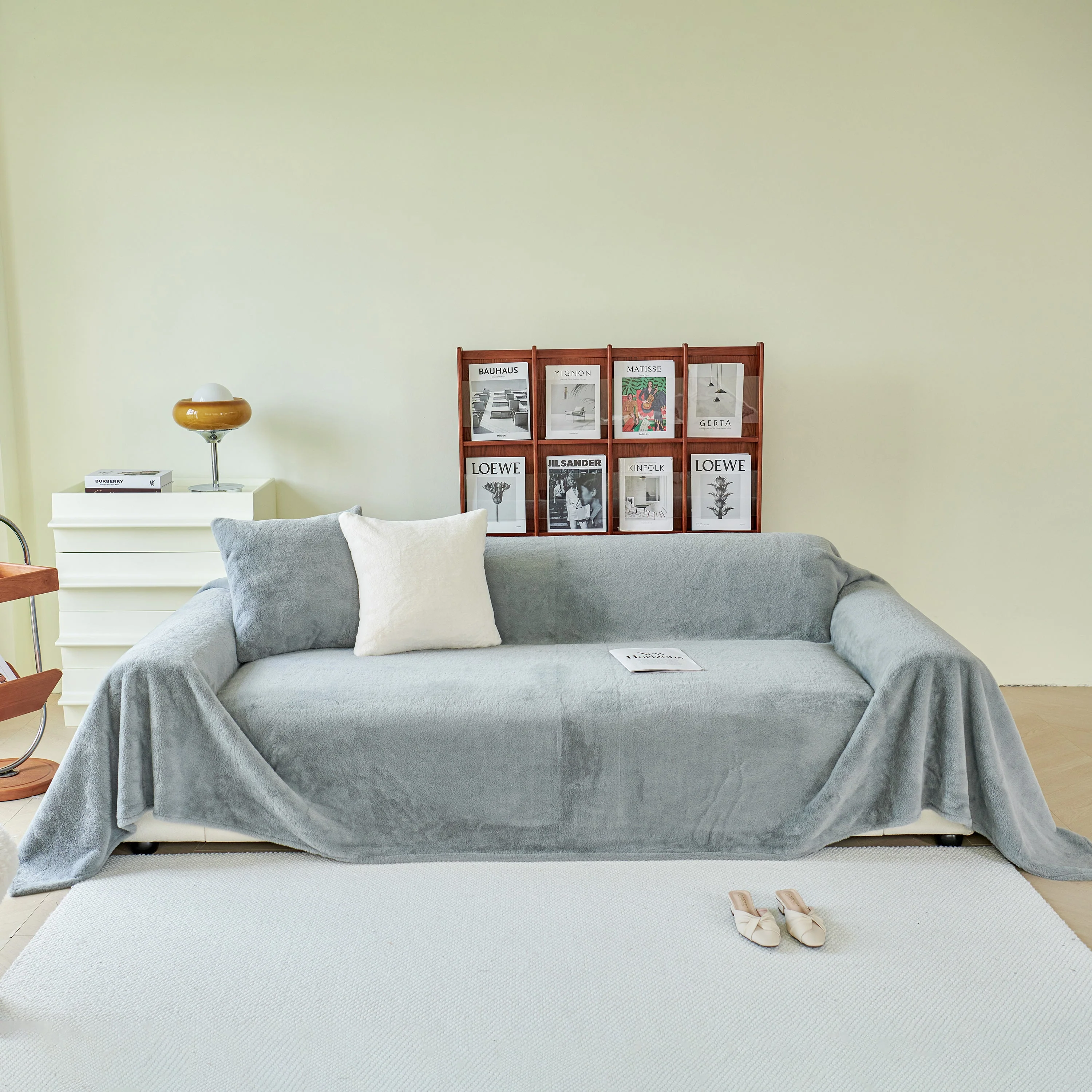 Faux Fur Smooth Plush Comfy Couch Covers, Soft Thicked Durable Blankets and Throws for Sofas - Image 13