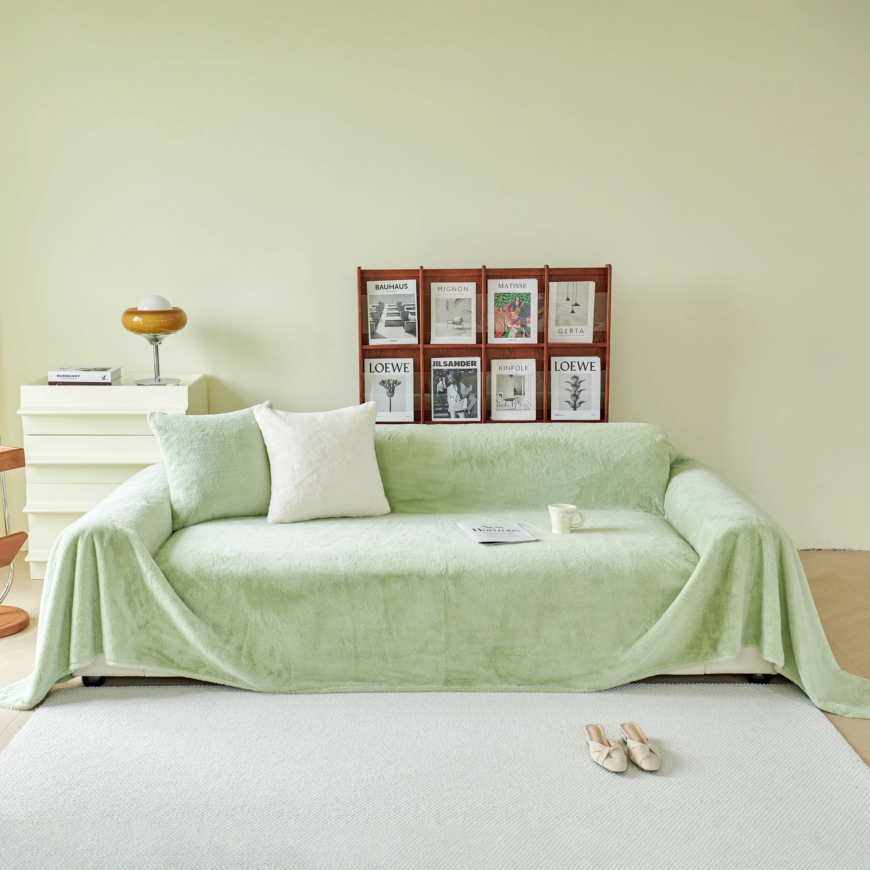 Faux Fur Smooth Plush Comfy Couch Covers, Soft Thicked Durable Blankets and Throws for Sofas - Image 130