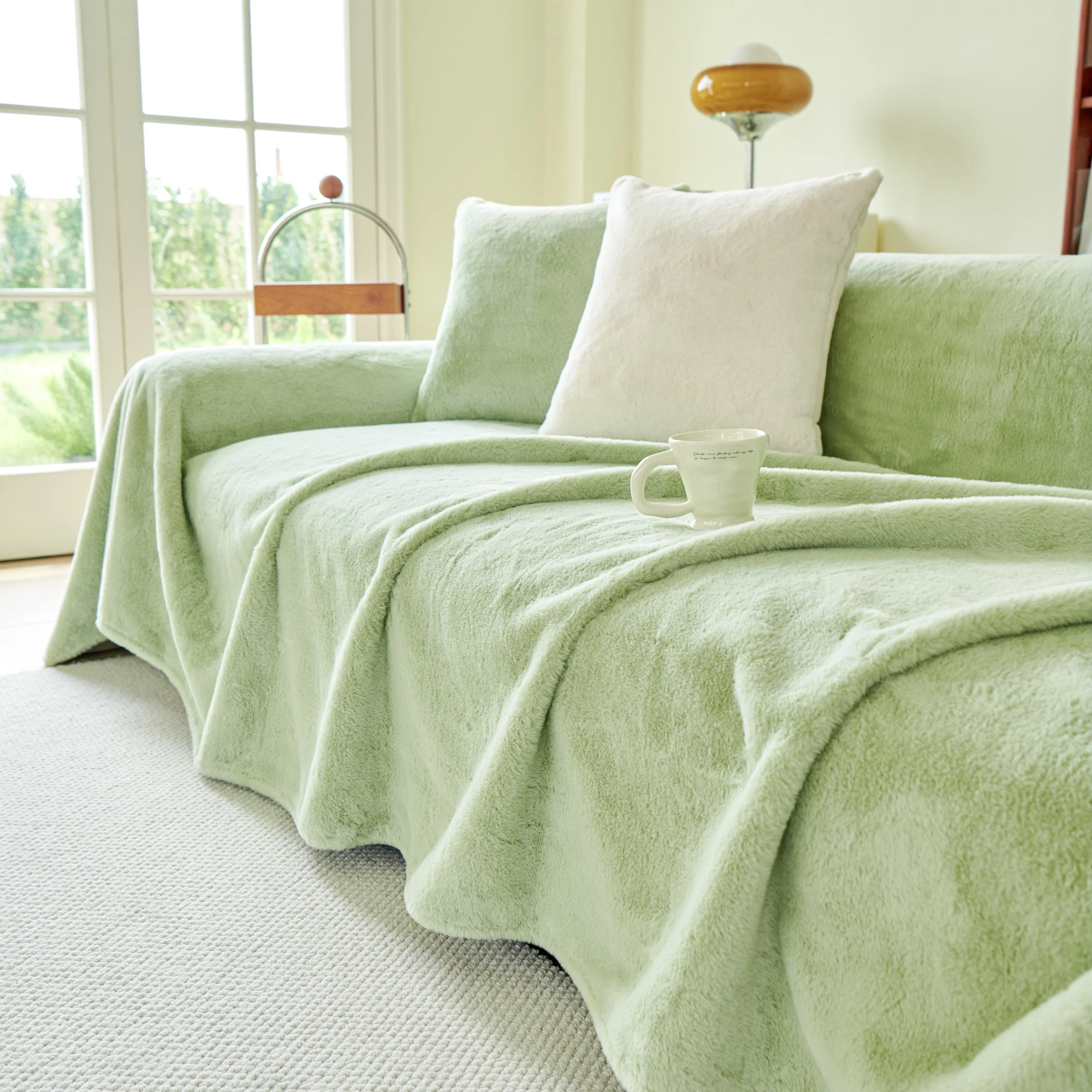 Faux Fur Smooth Plush Comfy Couch Covers, Soft Thicked Durable Blankets and Throws for Sofas - Image 137