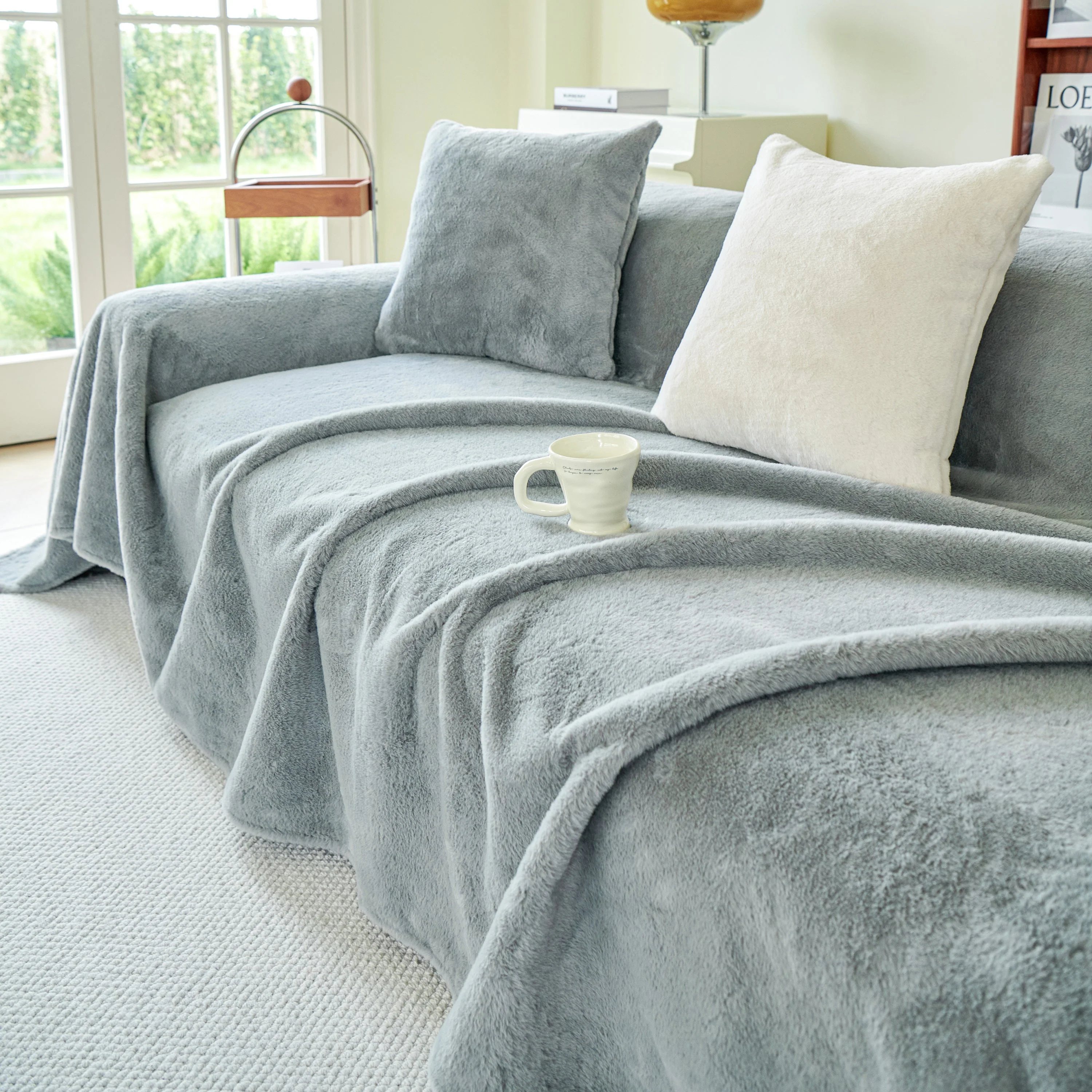 Faux Fur Smooth Plush Comfy Couch Covers, Soft Thicked Durable Blankets and Throws for Sofas - Image 14