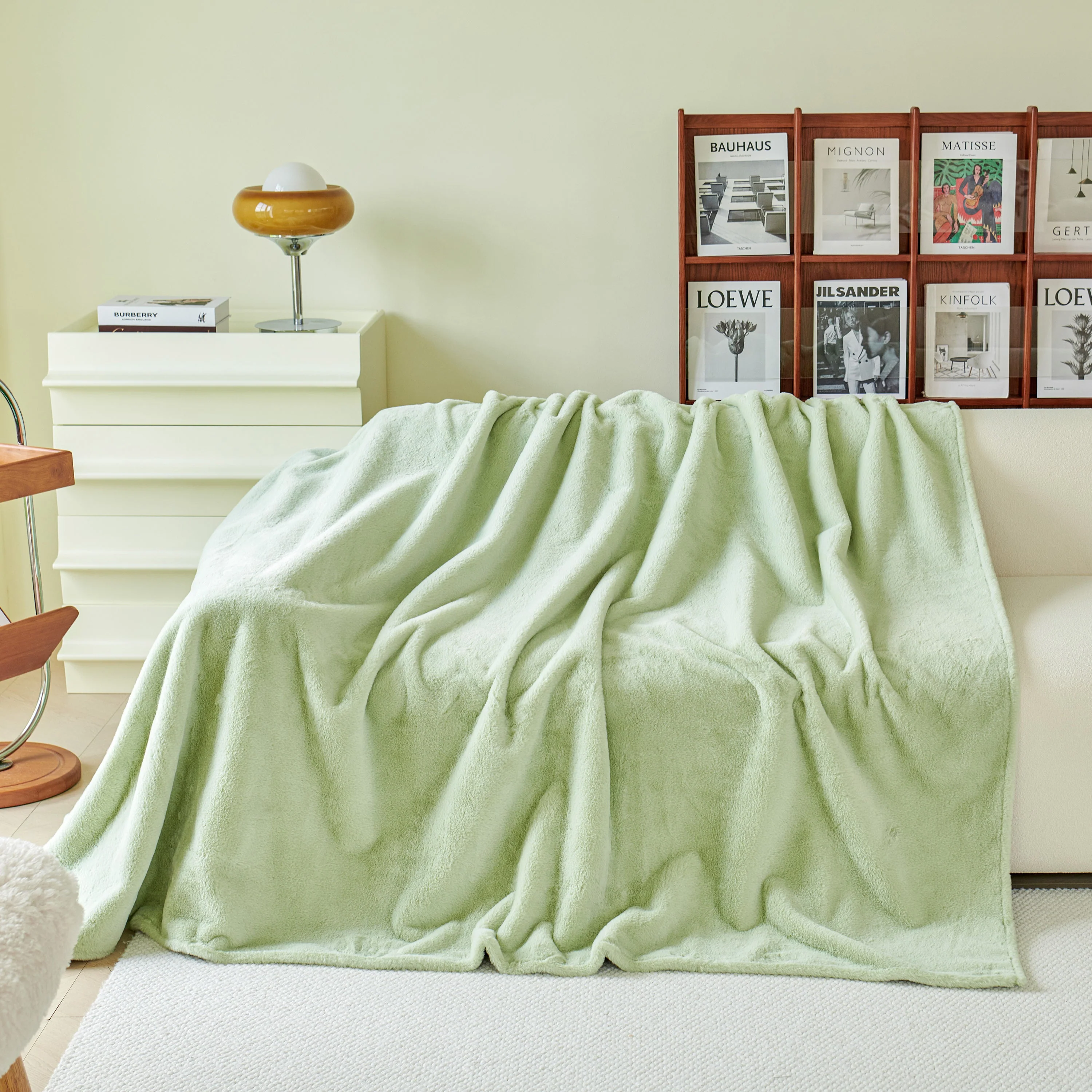 Faux Fur Smooth Plush Comfy Couch Covers, Soft Thicked Durable Blankets and Throws for Sofas - Image 140