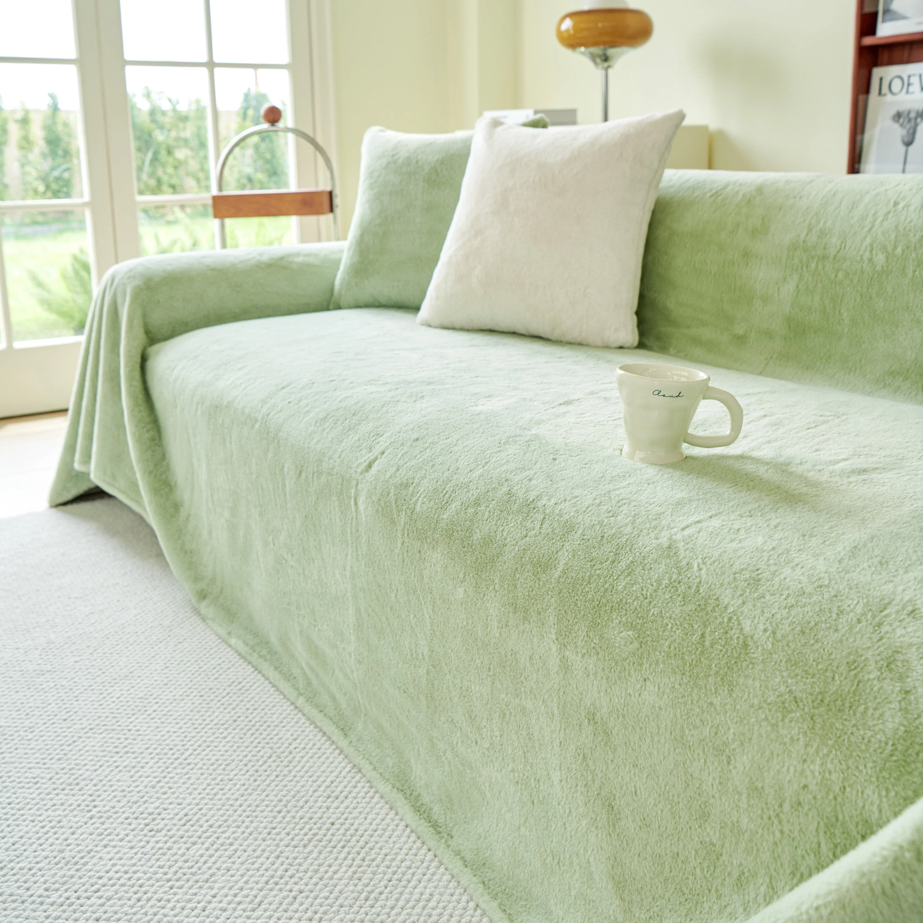 Faux Fur Smooth Plush Comfy Couch Covers, Soft Thicked Durable Blankets and Throws for Sofas - Image 149