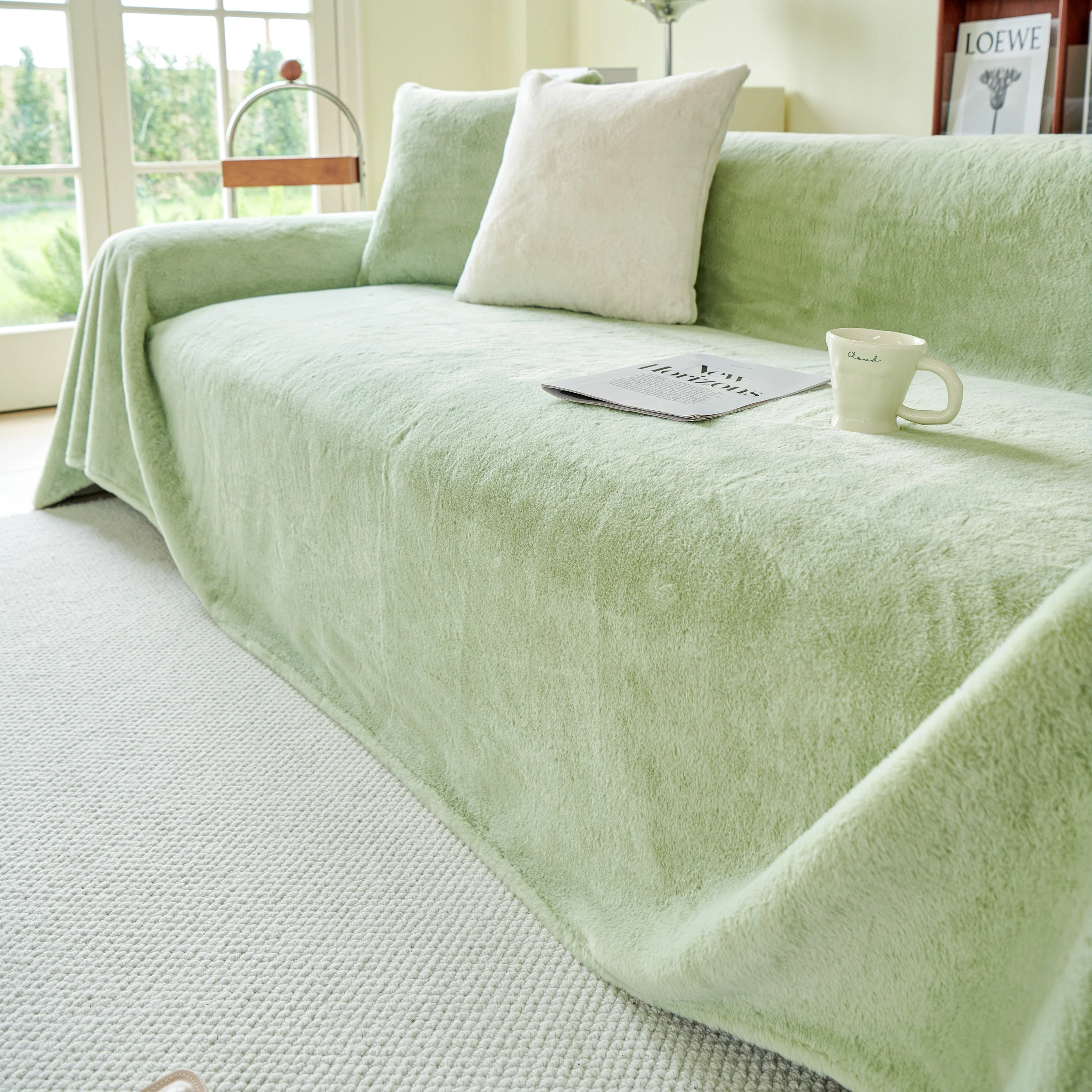 Faux Fur Smooth Plush Comfy Couch Covers, Soft Thicked Durable Blankets and Throws for Sofas - Image 151
