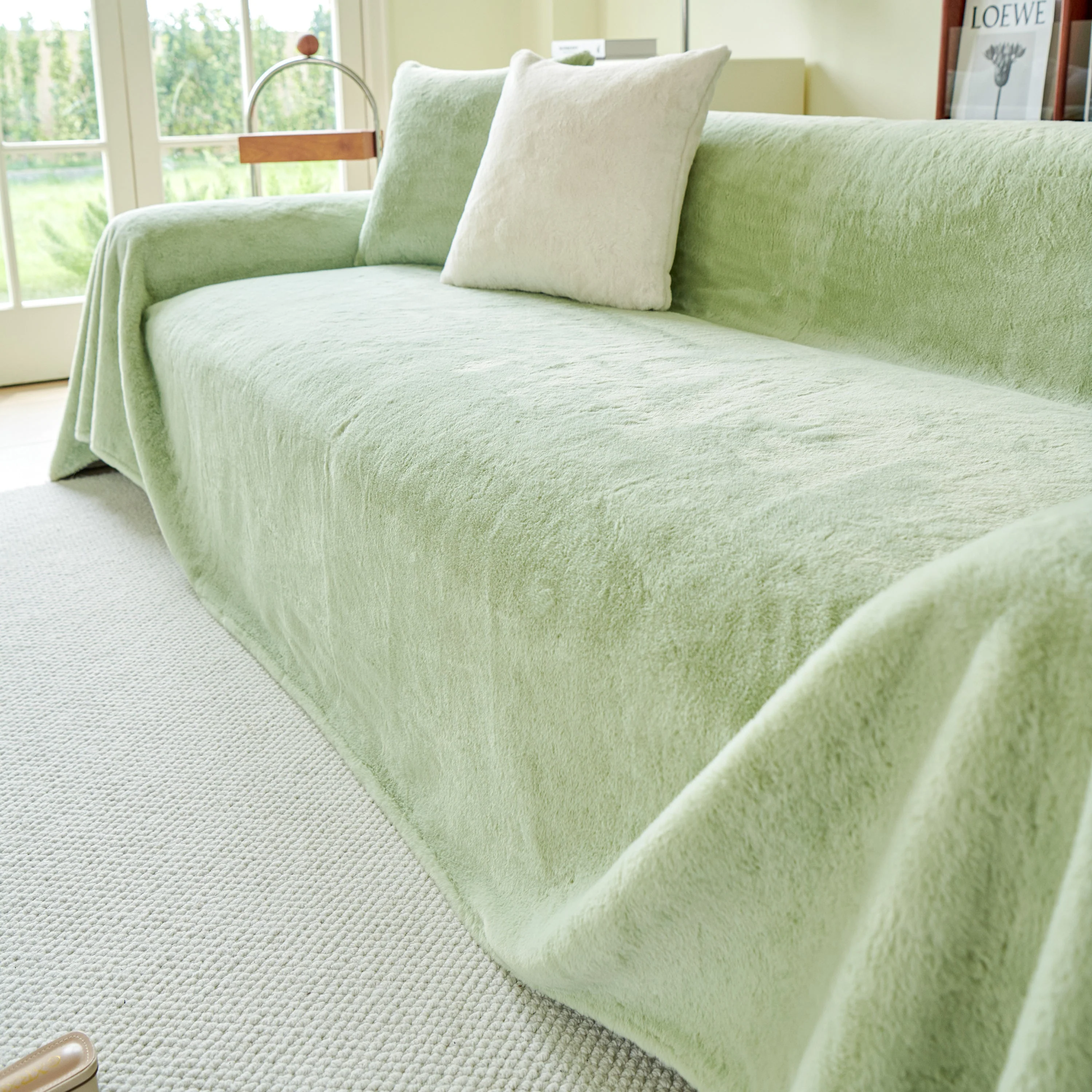 Faux Fur Smooth Plush Comfy Couch Covers, Soft Thicked Durable Blankets and Throws for Sofas - Image 152