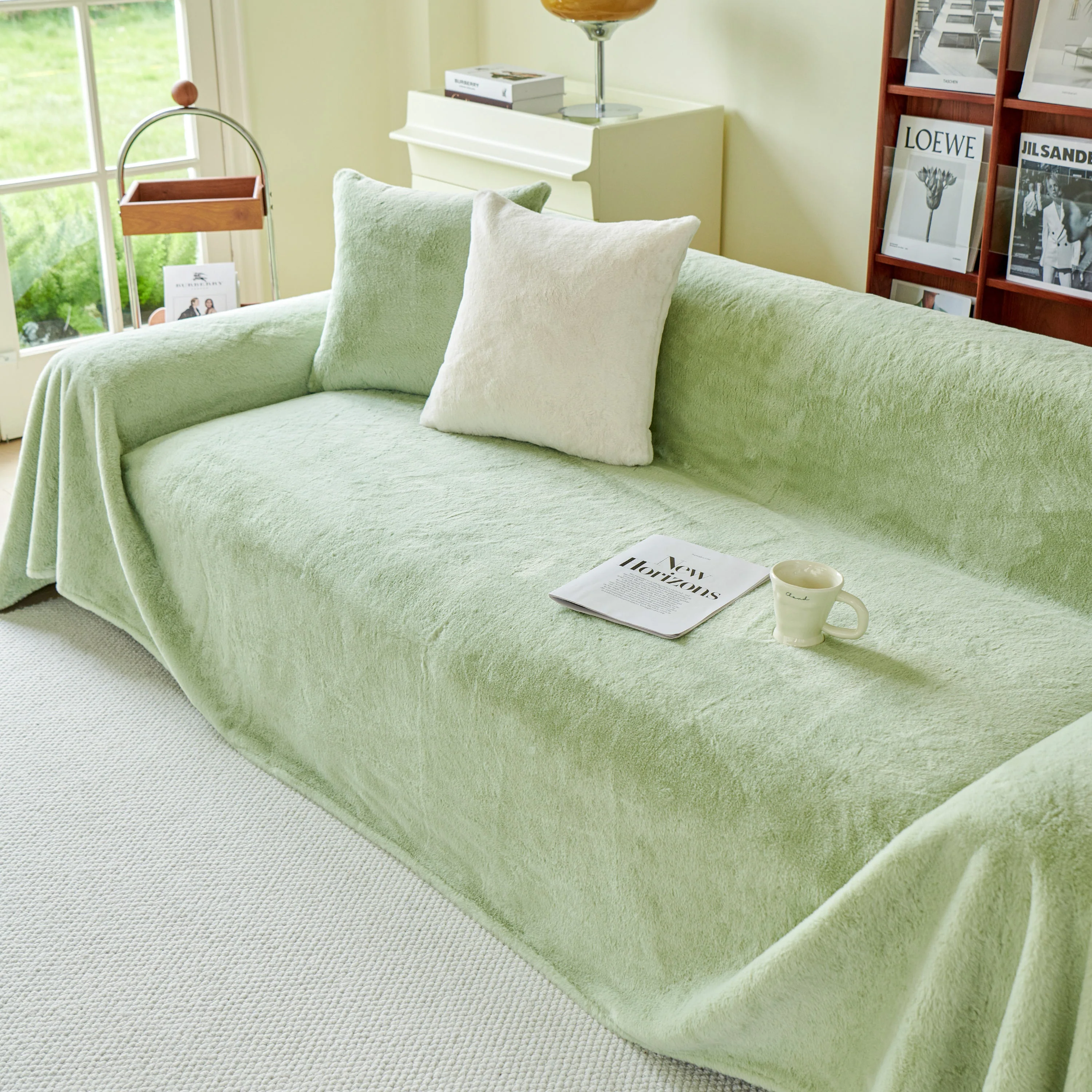Faux Fur Smooth Plush Comfy Couch Covers, Soft Thicked Durable Blankets and Throws for Sofas - Image 153