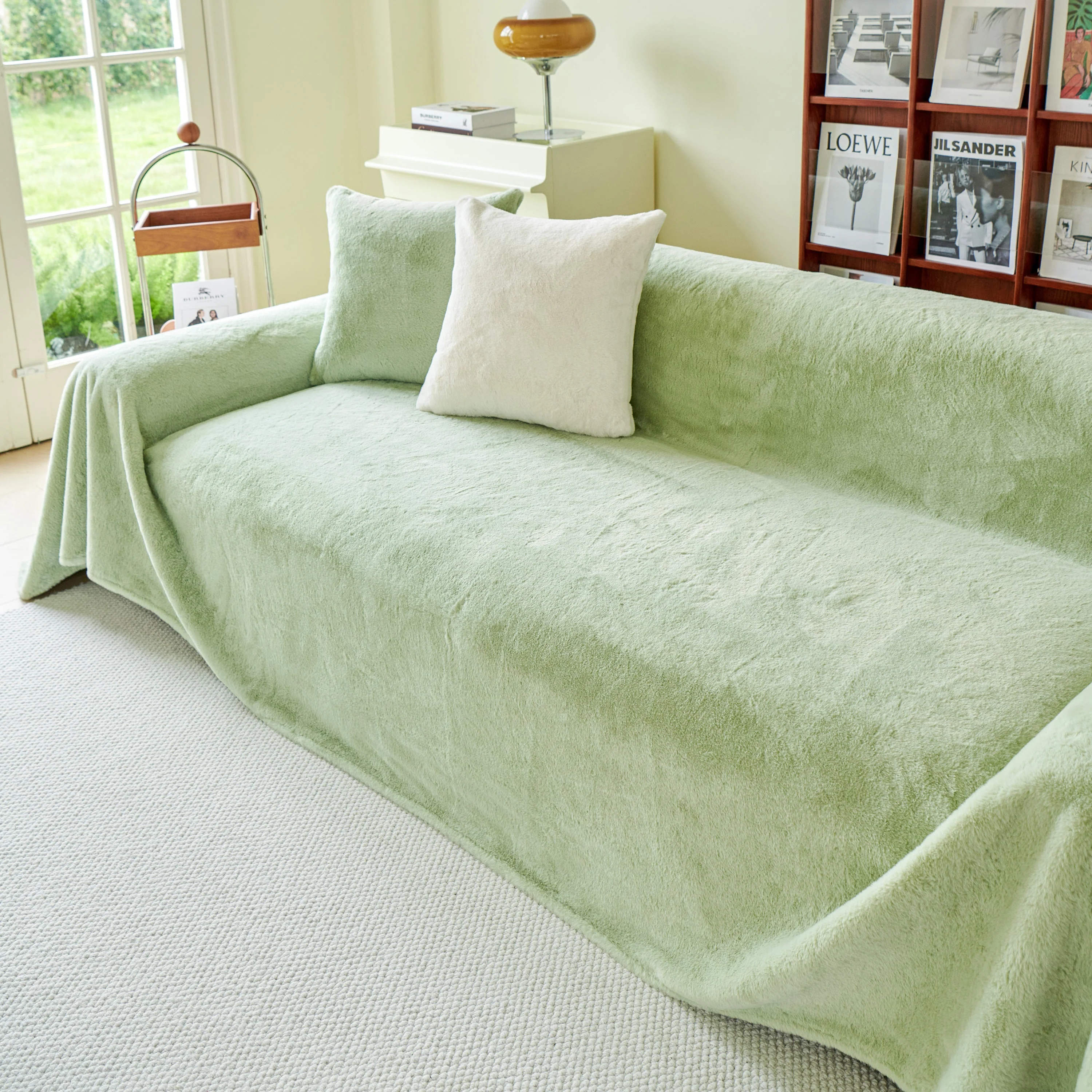 Faux Fur Smooth Plush Comfy Couch Covers, Soft Thicked Durable Blankets and Throws for Sofas - Image 154