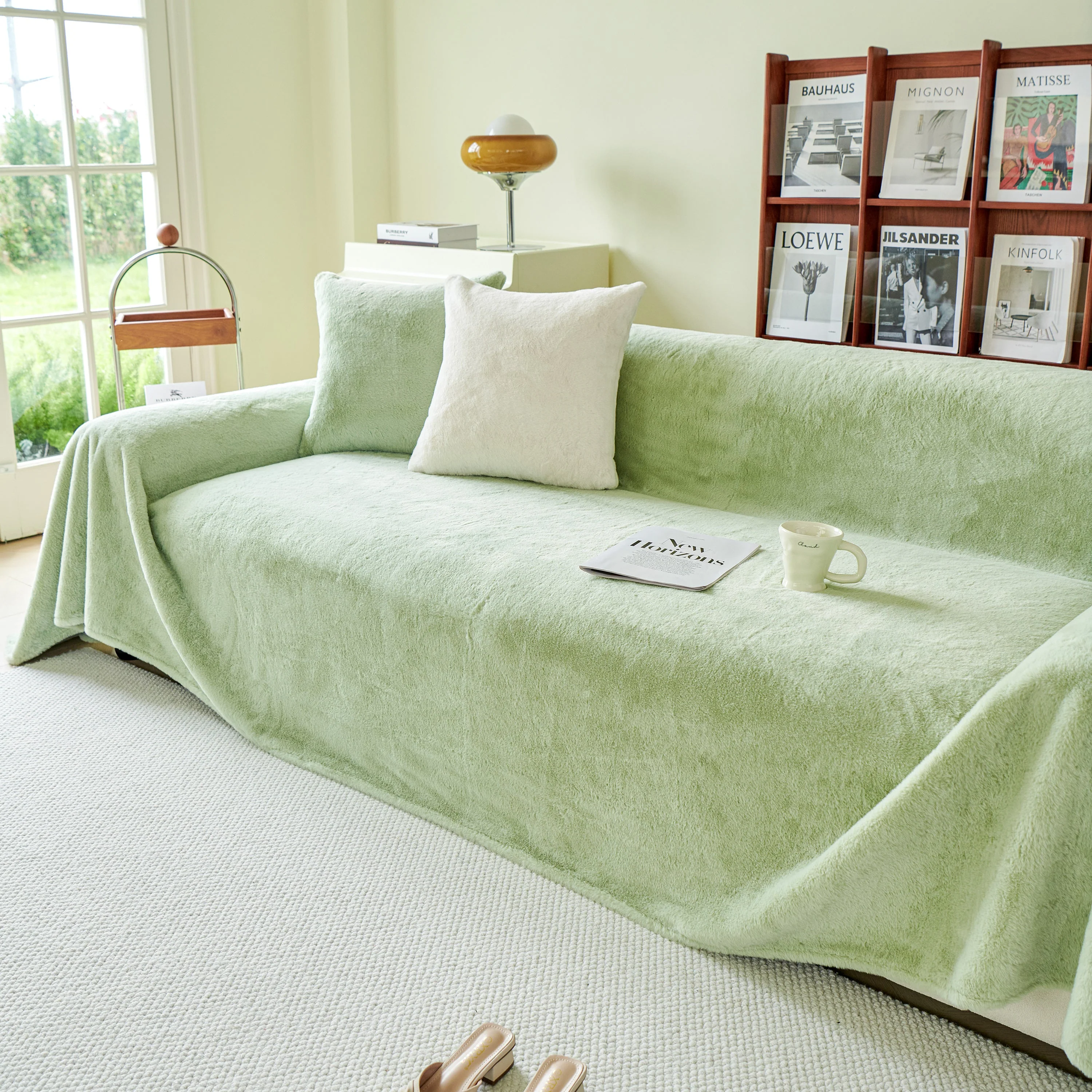 Faux Fur Smooth Plush Comfy Couch Covers, Soft Thicked Durable Blankets and Throws for Sofas - Image 155