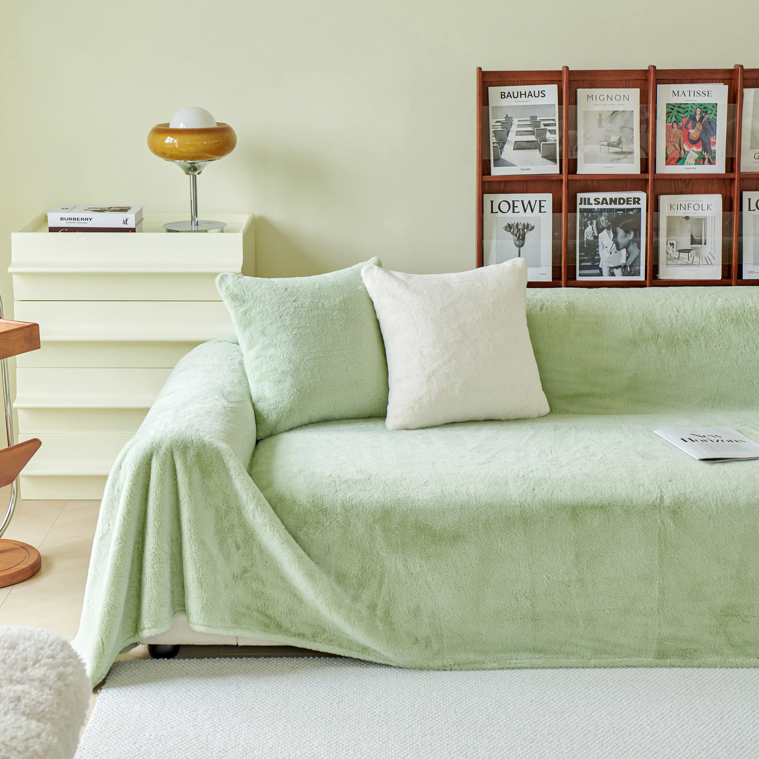 Faux Fur Smooth Plush Comfy Couch Covers, Soft Thicked Durable Blankets and Throws for Sofas - Image 158
