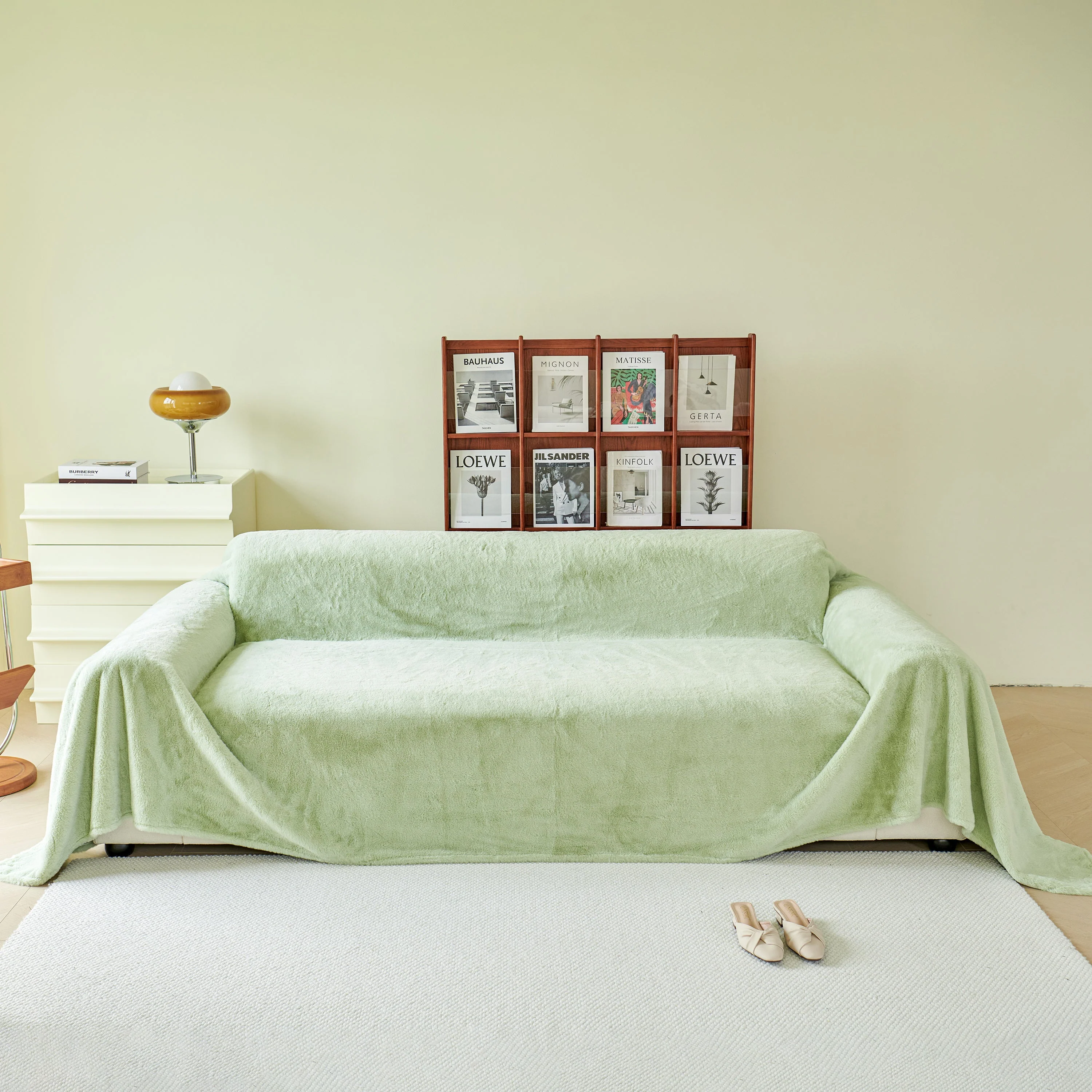 Faux Fur Smooth Plush Comfy Couch Covers, Soft Thicked Durable Blankets and Throws for Sofas - Image 159