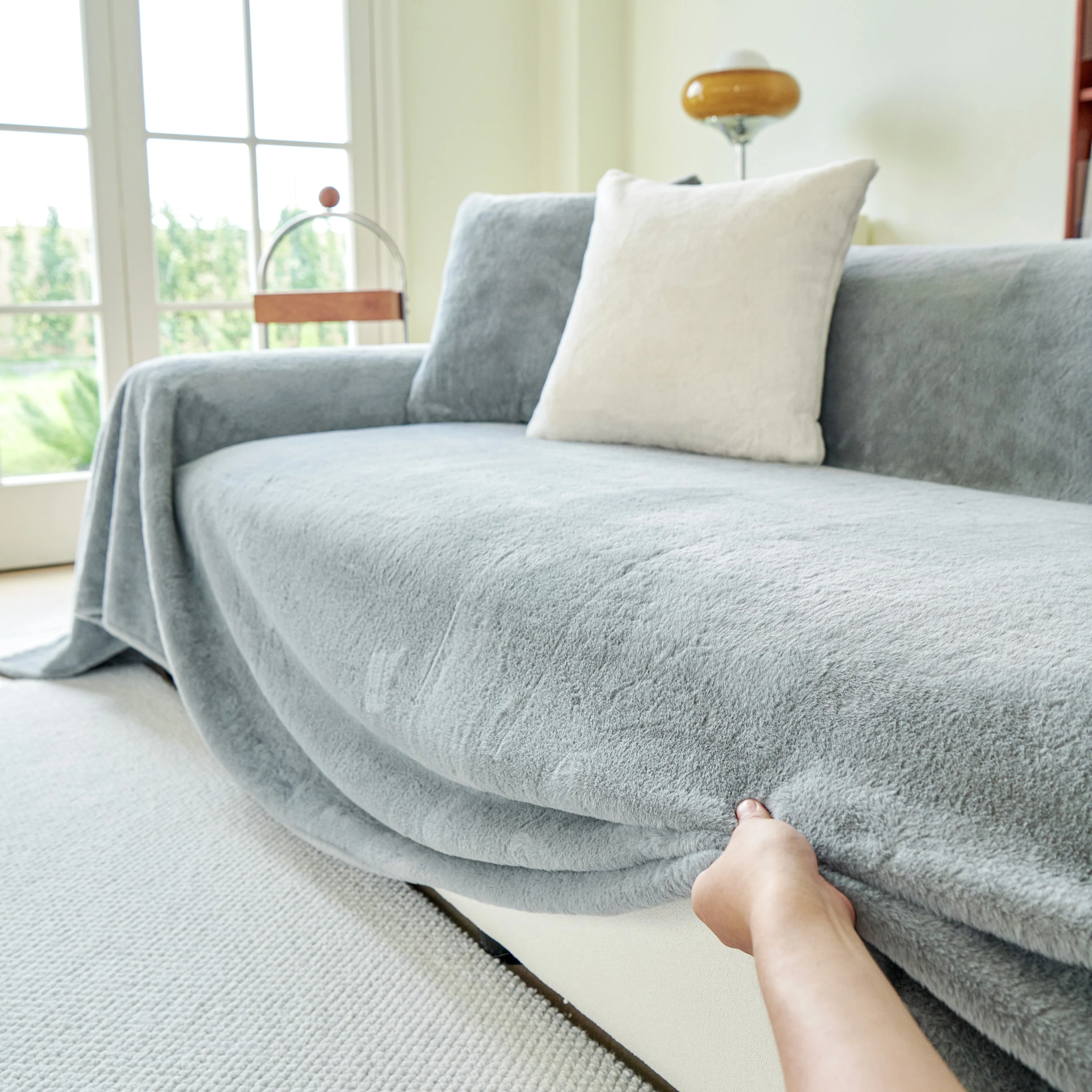 Faux Fur Smooth Plush Comfy Couch Covers, Soft Thicked Durable Blankets and Throws for Sofas - Image 17