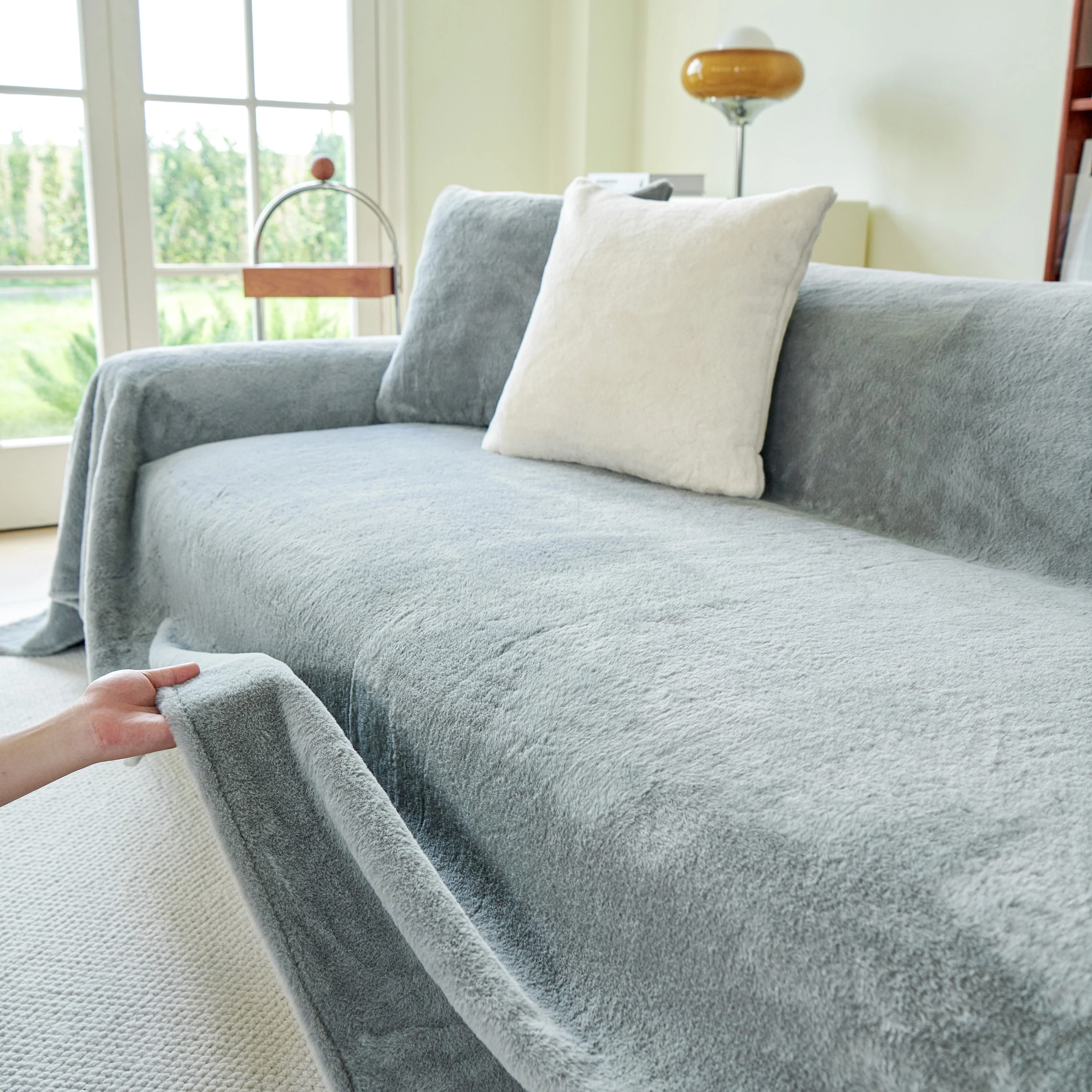 Faux Fur Smooth Plush Comfy Couch Covers, Soft Thicked Durable Blankets and Throws for Sofas - Image 19