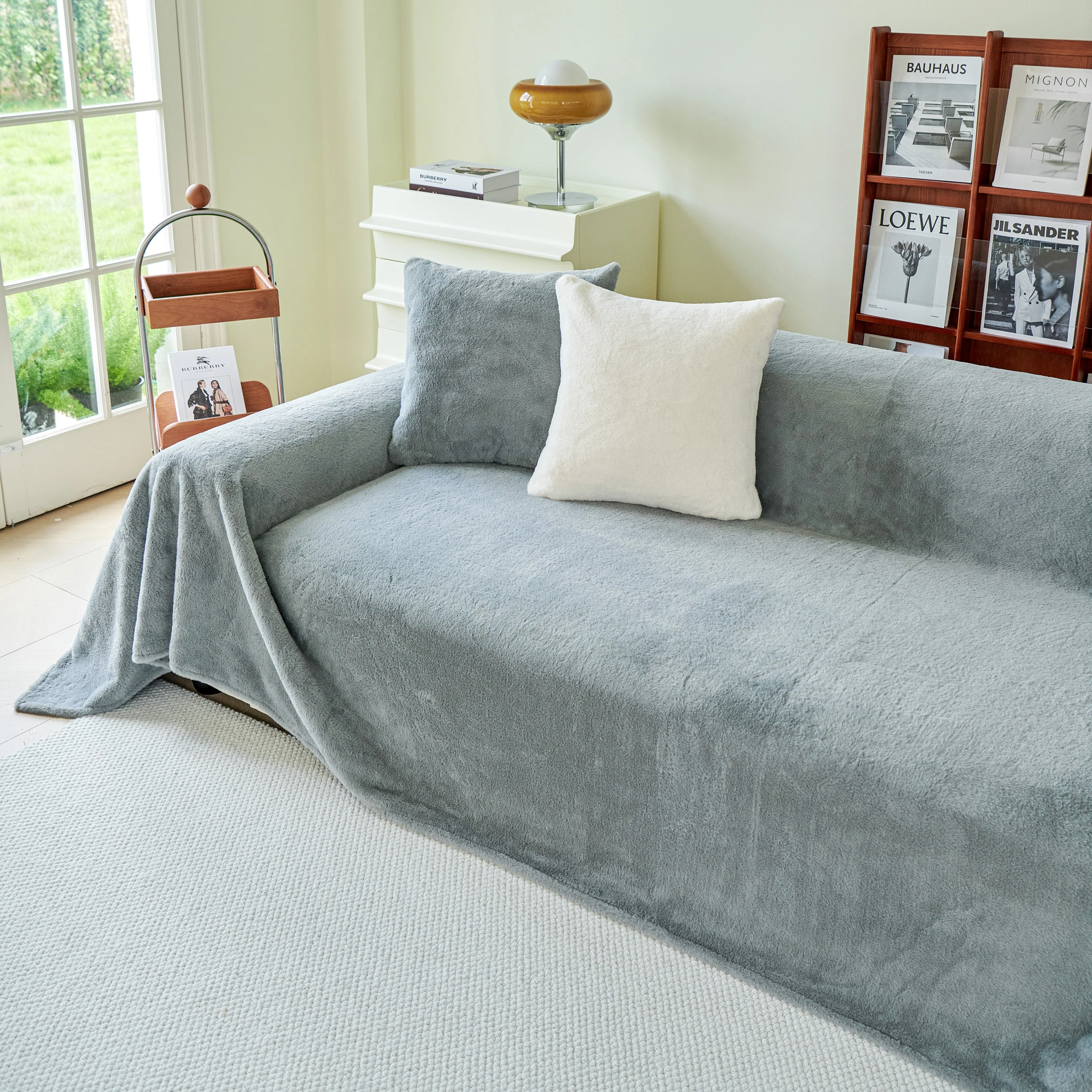 Faux Fur Smooth Plush Comfy Couch Covers, Soft Thicked Durable Blankets and Throws for Sofas - Image 22