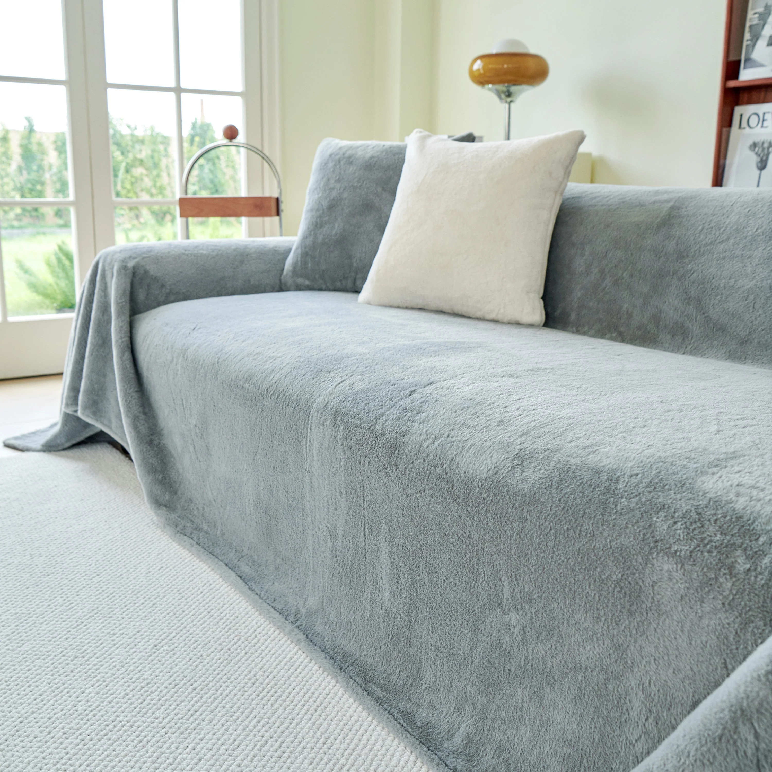 Faux Fur Smooth Plush Comfy Couch Covers, Soft Thicked Durable Blankets and Throws for Sofas - Image 23