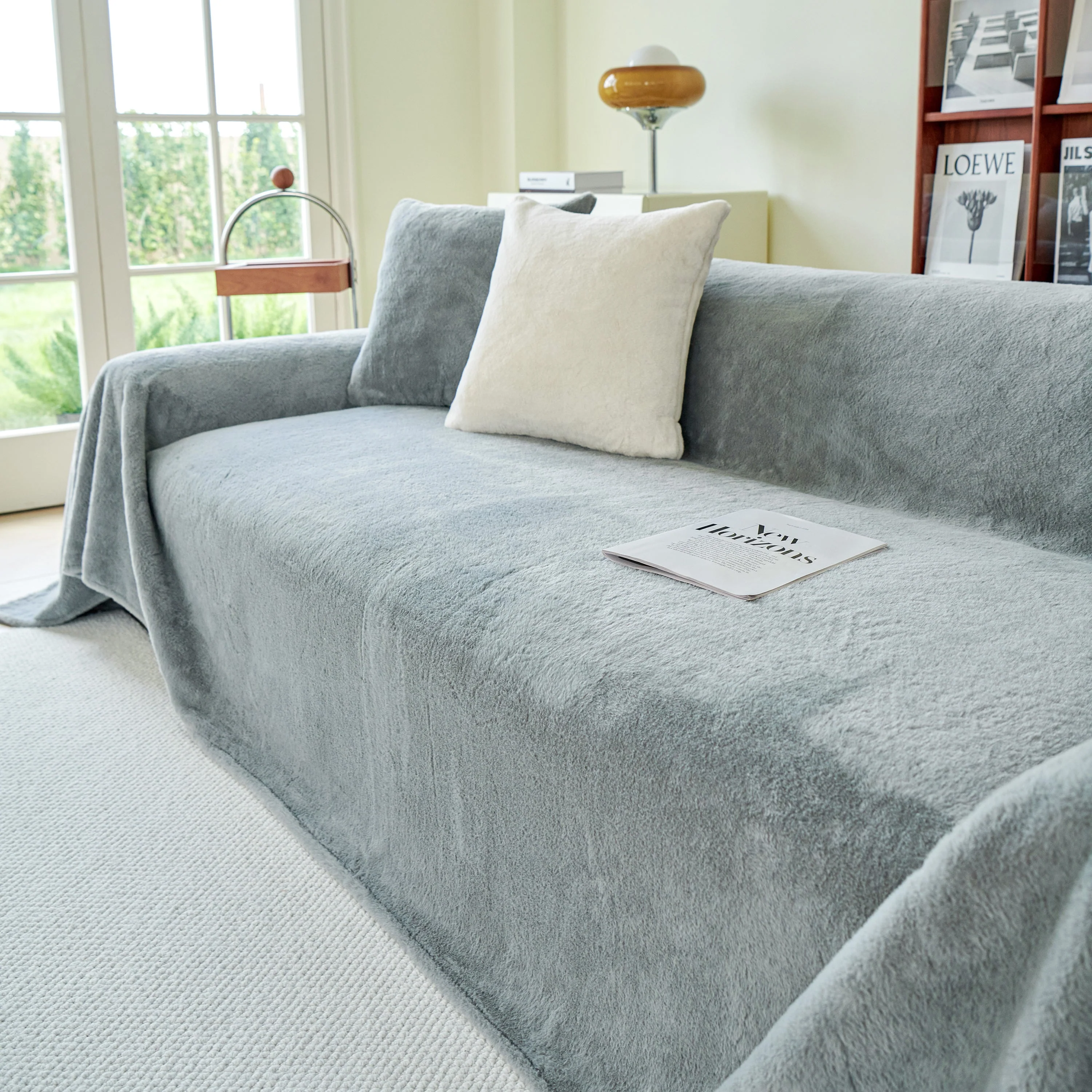 Faux Fur Smooth Plush Comfy Couch Covers, Soft Thicked Durable Blankets and Throws for Sofas - Image 24