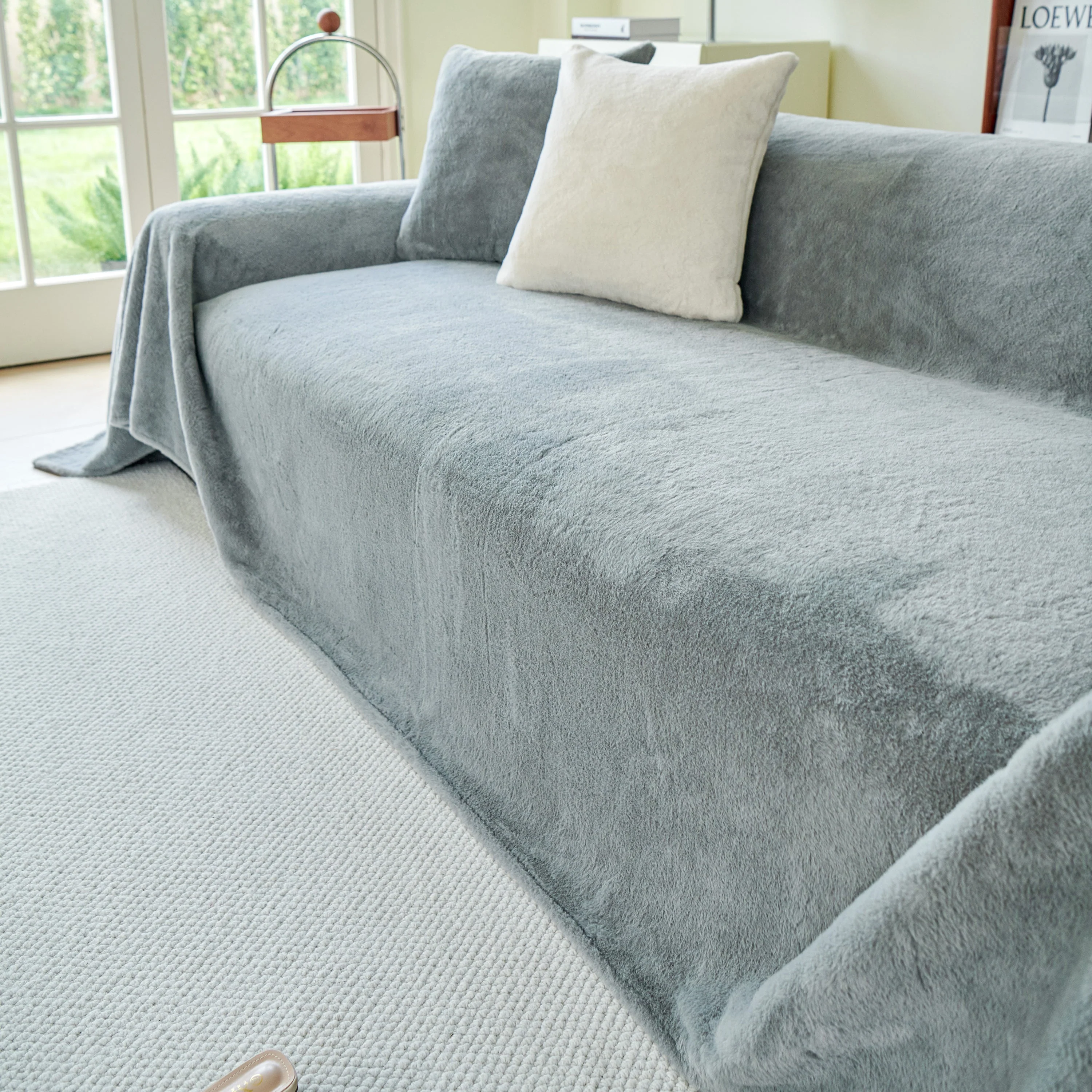 Faux Fur Smooth Plush Comfy Couch Covers, Soft Thicked Durable Blankets and Throws for Sofas - Image 27