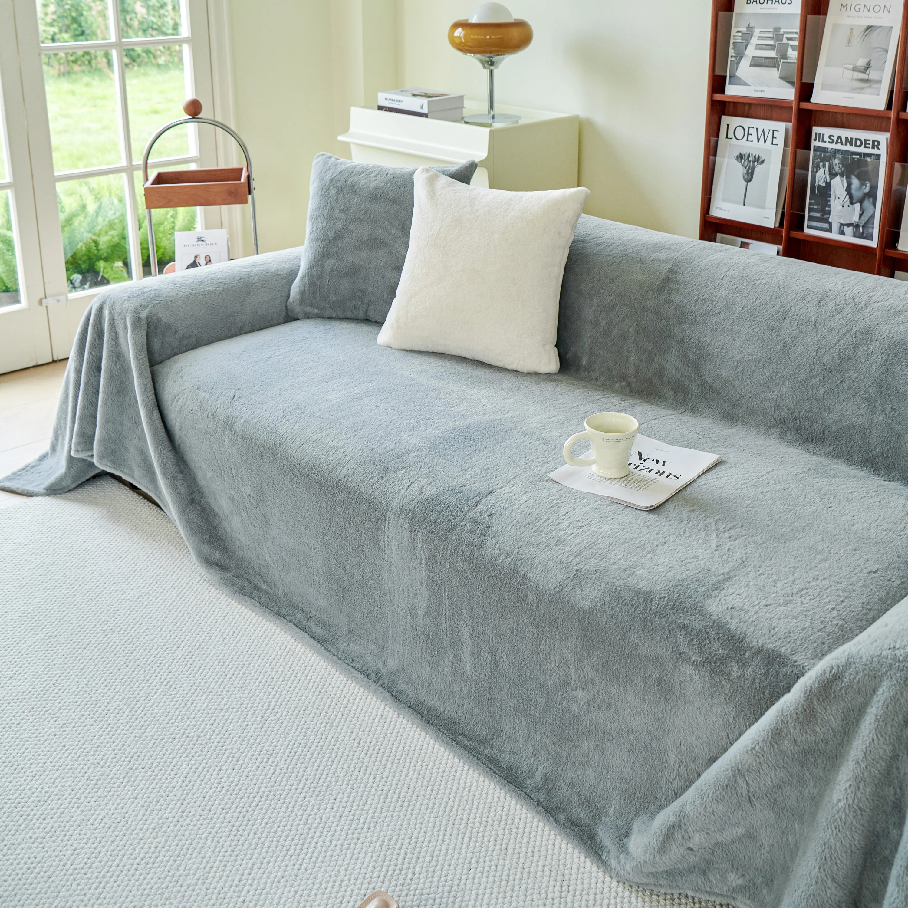 Faux Fur Smooth Plush Comfy Couch Covers, Soft Thicked Durable Blankets and Throws for Sofas - Image 28