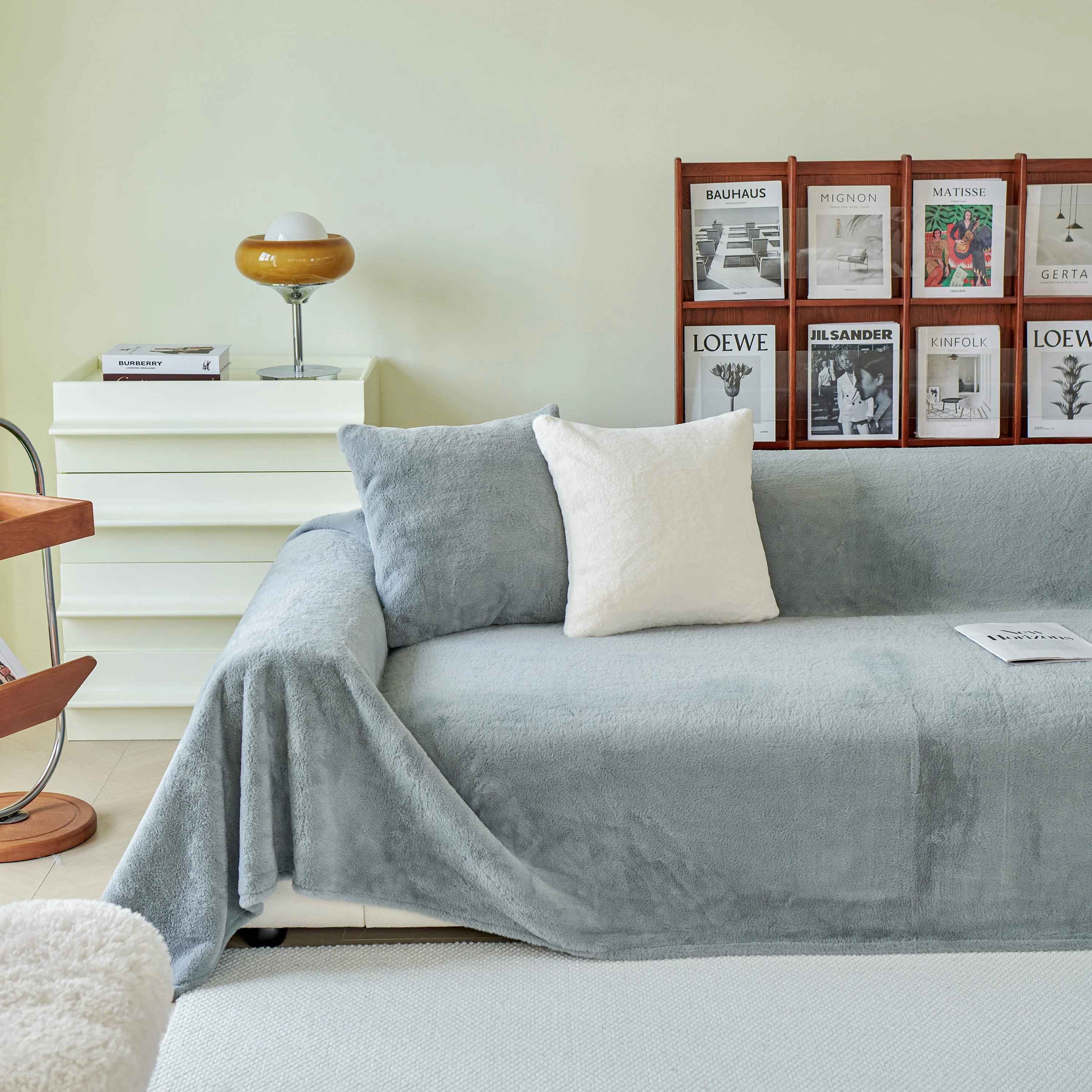 Faux Fur Smooth Plush Comfy Couch Covers, Soft Thicked Durable Blankets and Throws for Sofas - Image 30