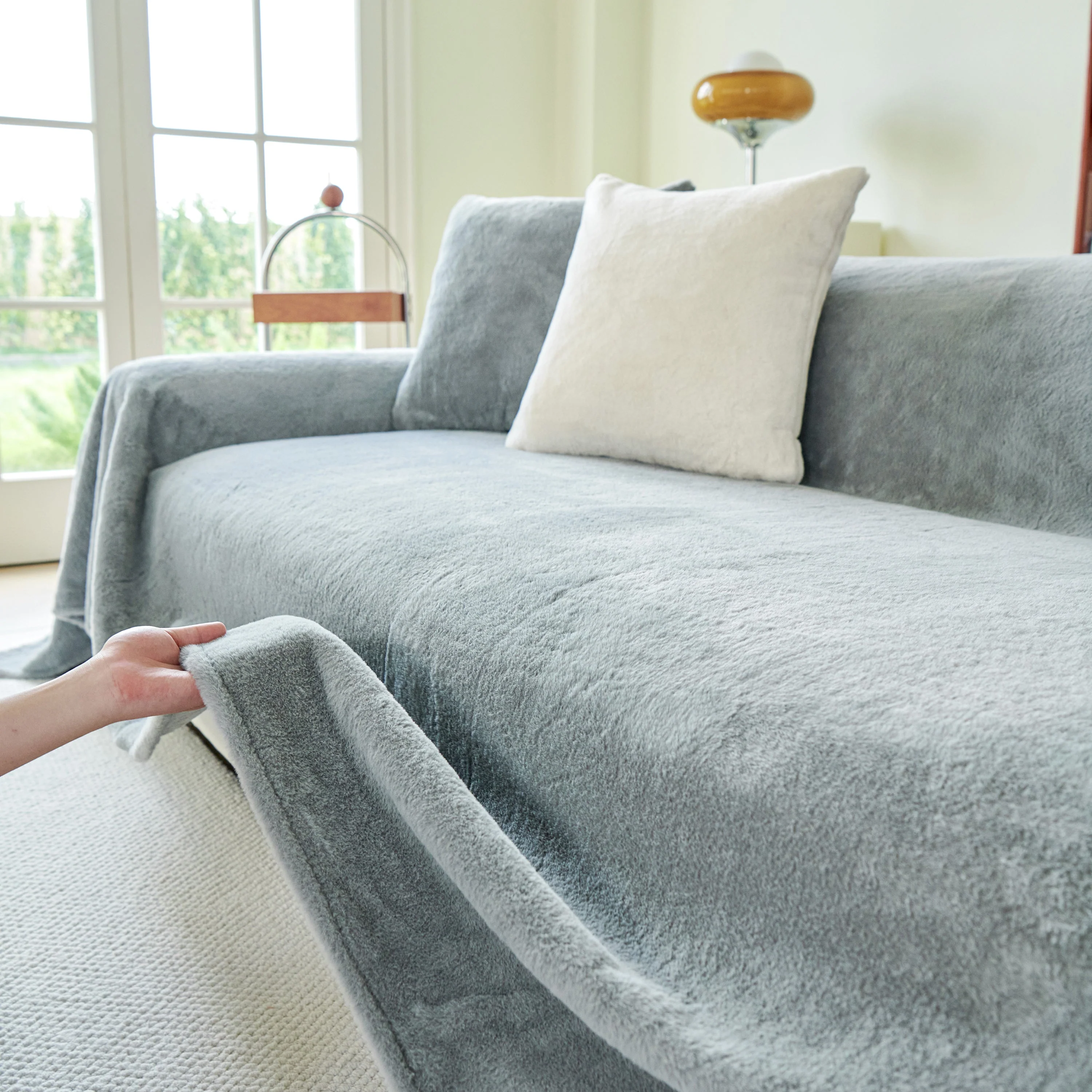Faux Fur Smooth Plush Comfy Couch Covers, Soft Thicked Durable Blankets and Throws for Sofas - Image 38