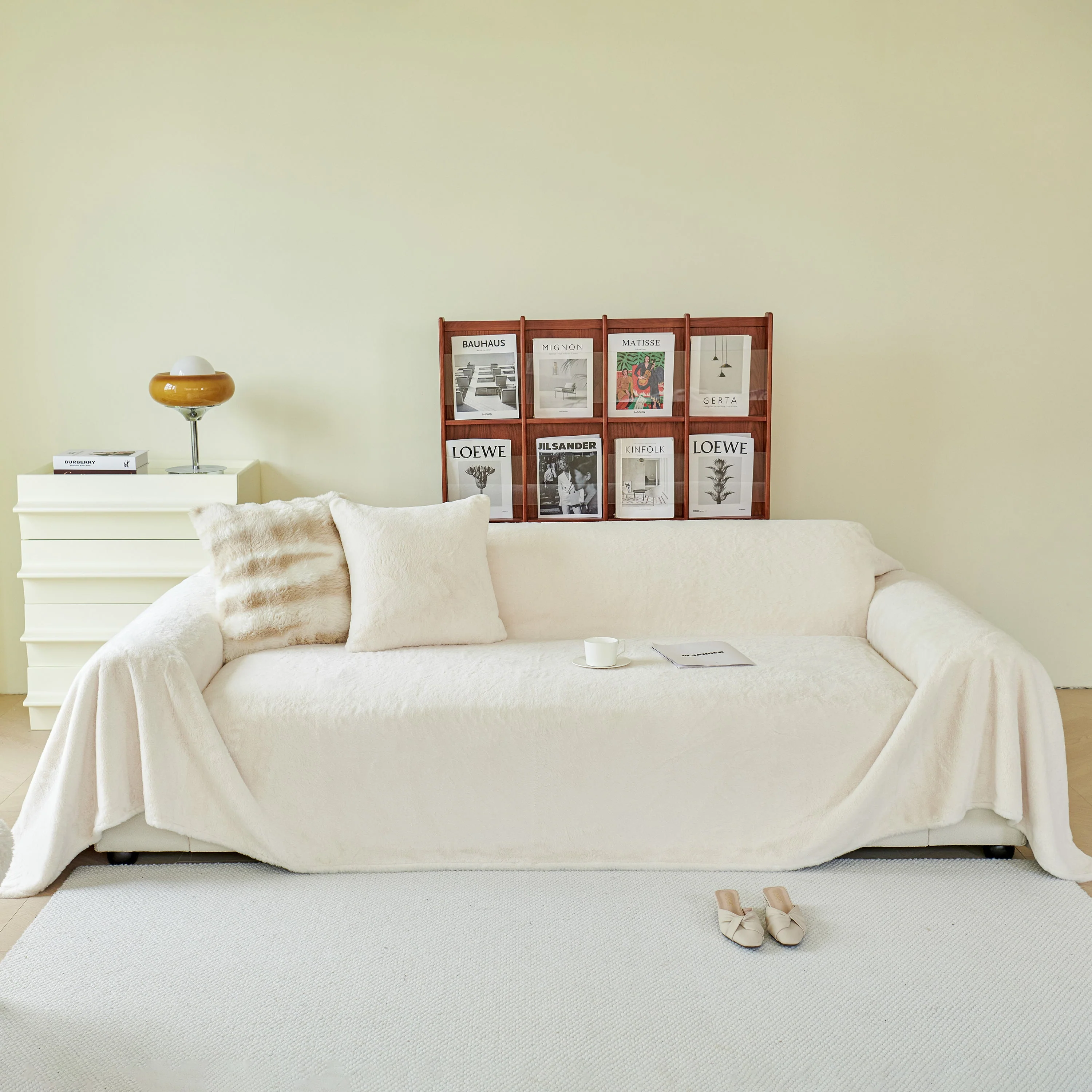 Faux Fur Smooth Plush Comfy Couch Covers, Soft Thicked Durable Blankets and Throws for Sofas - Image 39