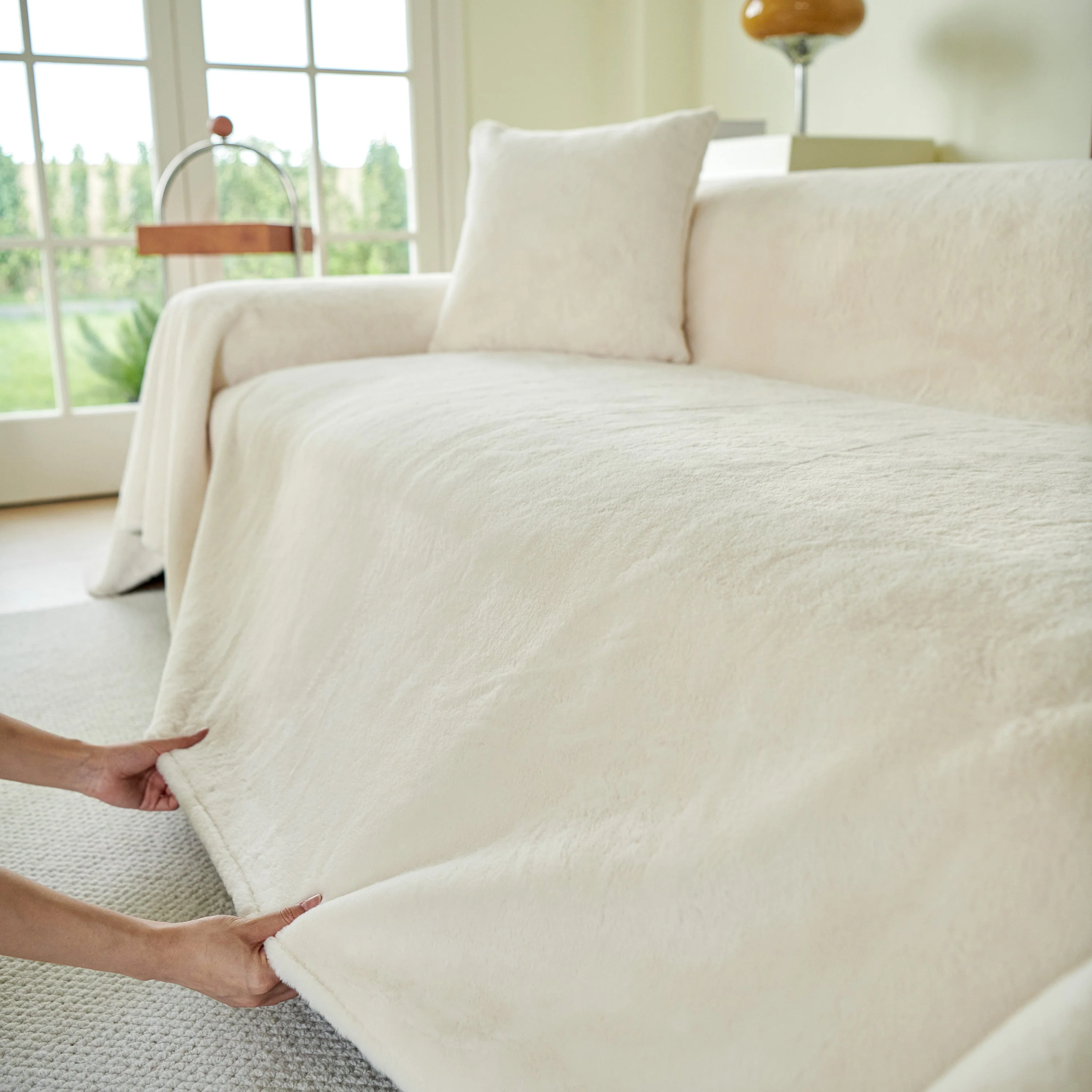 Faux Fur Smooth Plush Comfy Couch Covers, Soft Thicked Durable Blankets and Throws for Sofas - Image 49