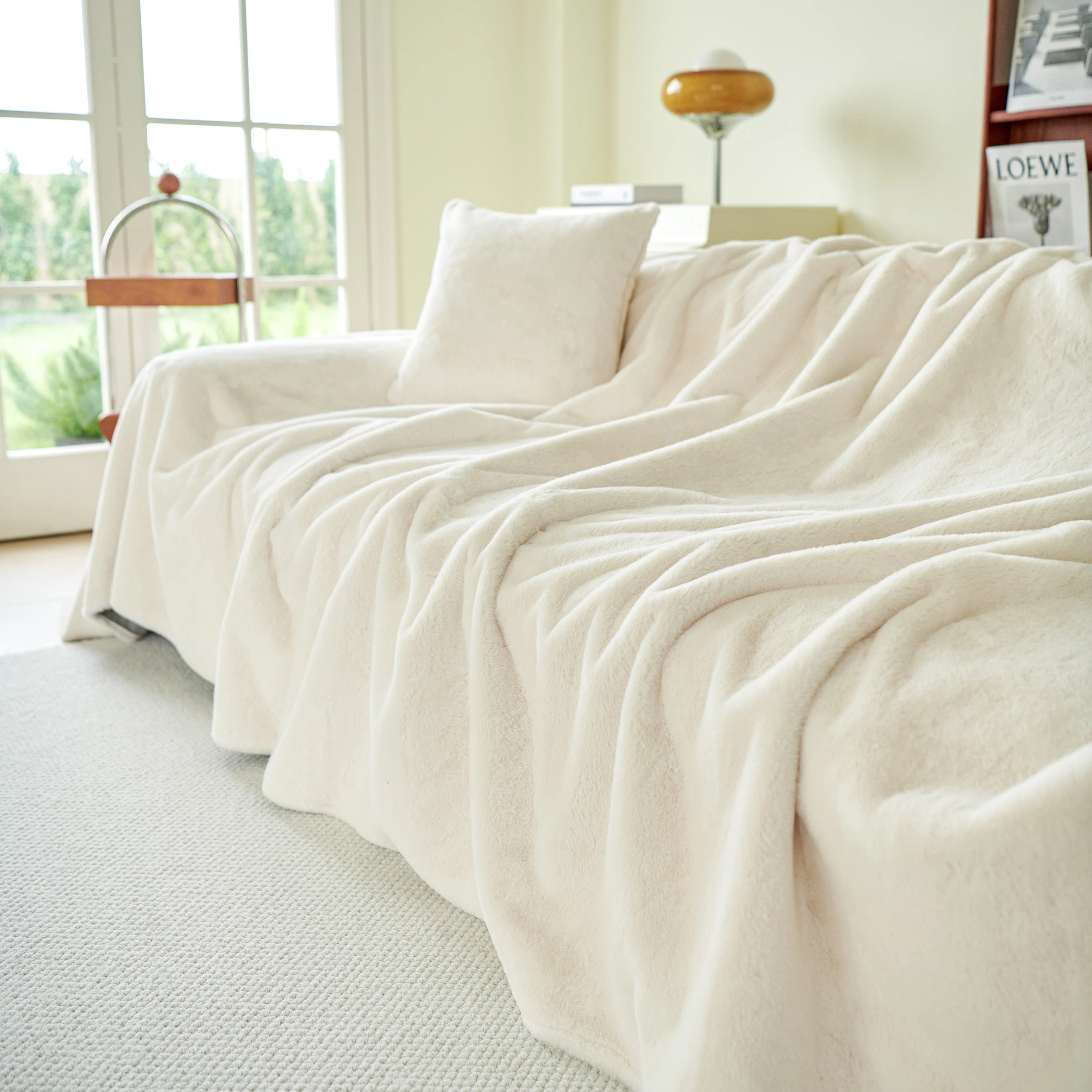 Faux Fur Smooth Plush Comfy Couch Covers, Soft Thicked Durable Blankets and Throws for Sofas - Image 50